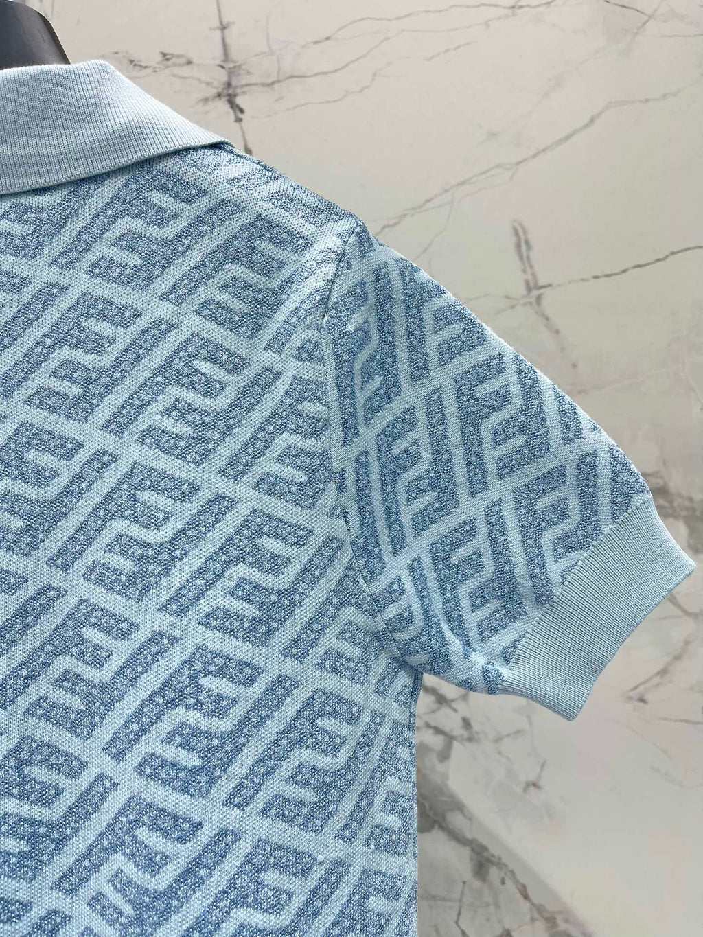 FEND 25S SHORT SLEEVE JACQUARD KNIT LAPEL 264232