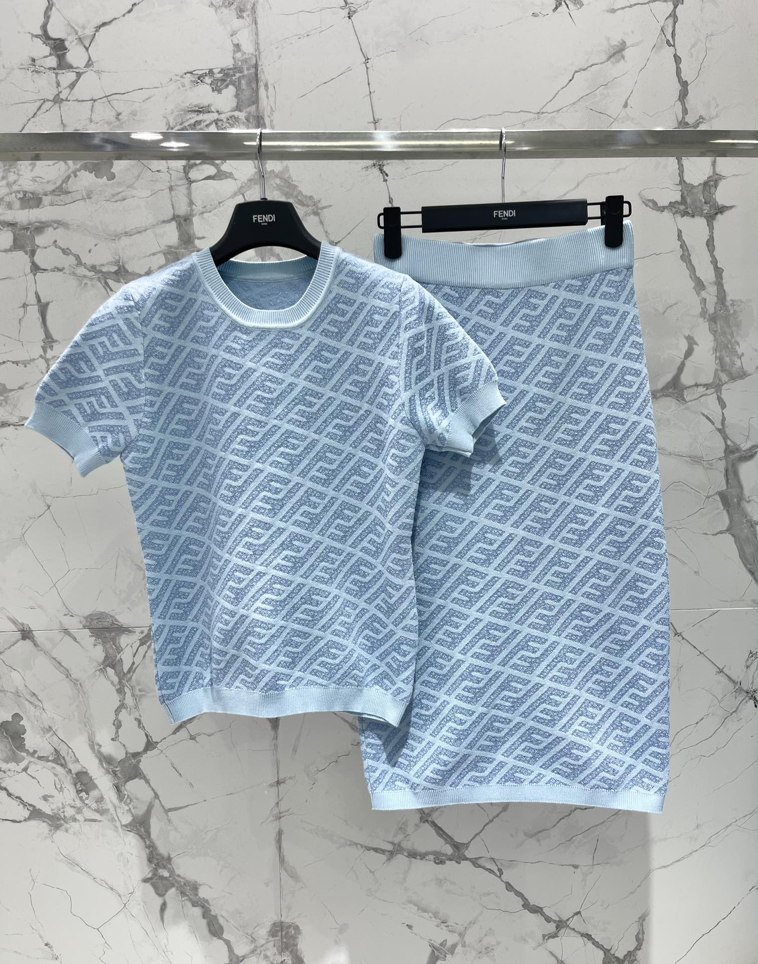 FEND 25S JACQUARD KNIT SHORT SLEEVES 264231