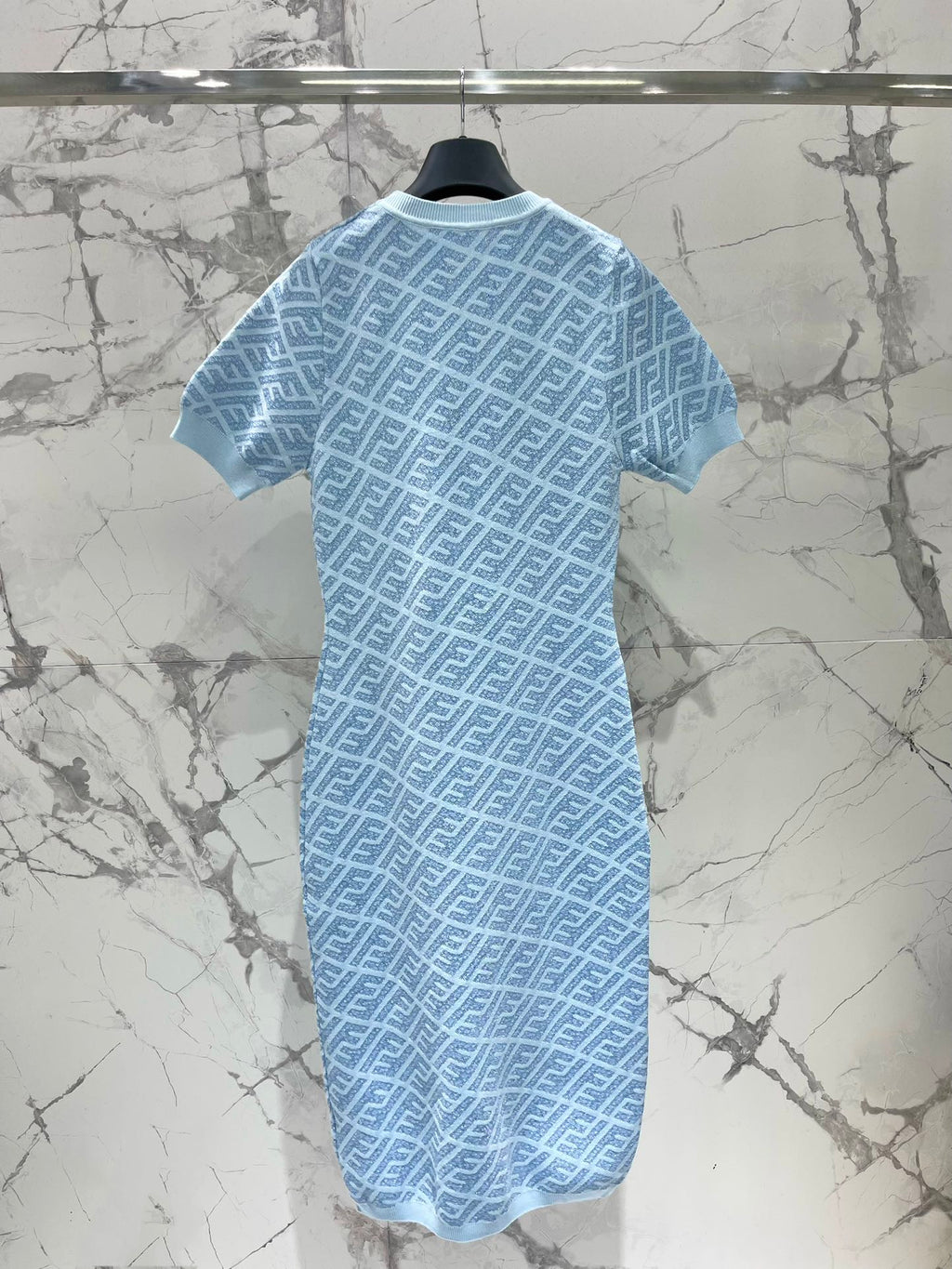 FEND 25S JACQUARD KNIT SHORT SLEEVE DRESS 264234