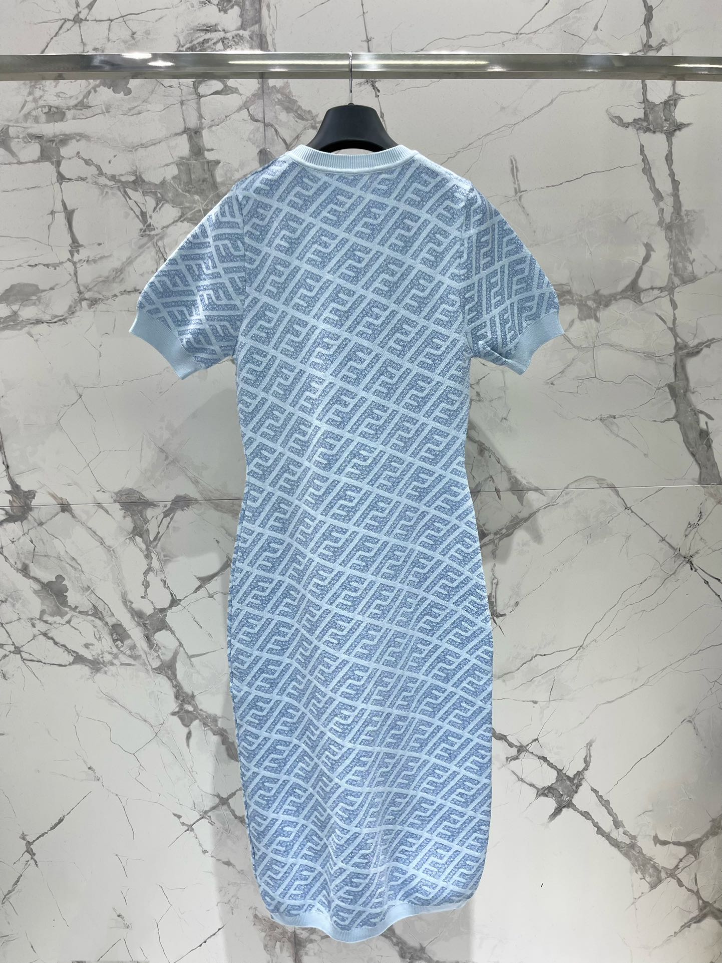 FEND 25S JACQUARD KNIT SHORT SLEEVE DRESS 264234