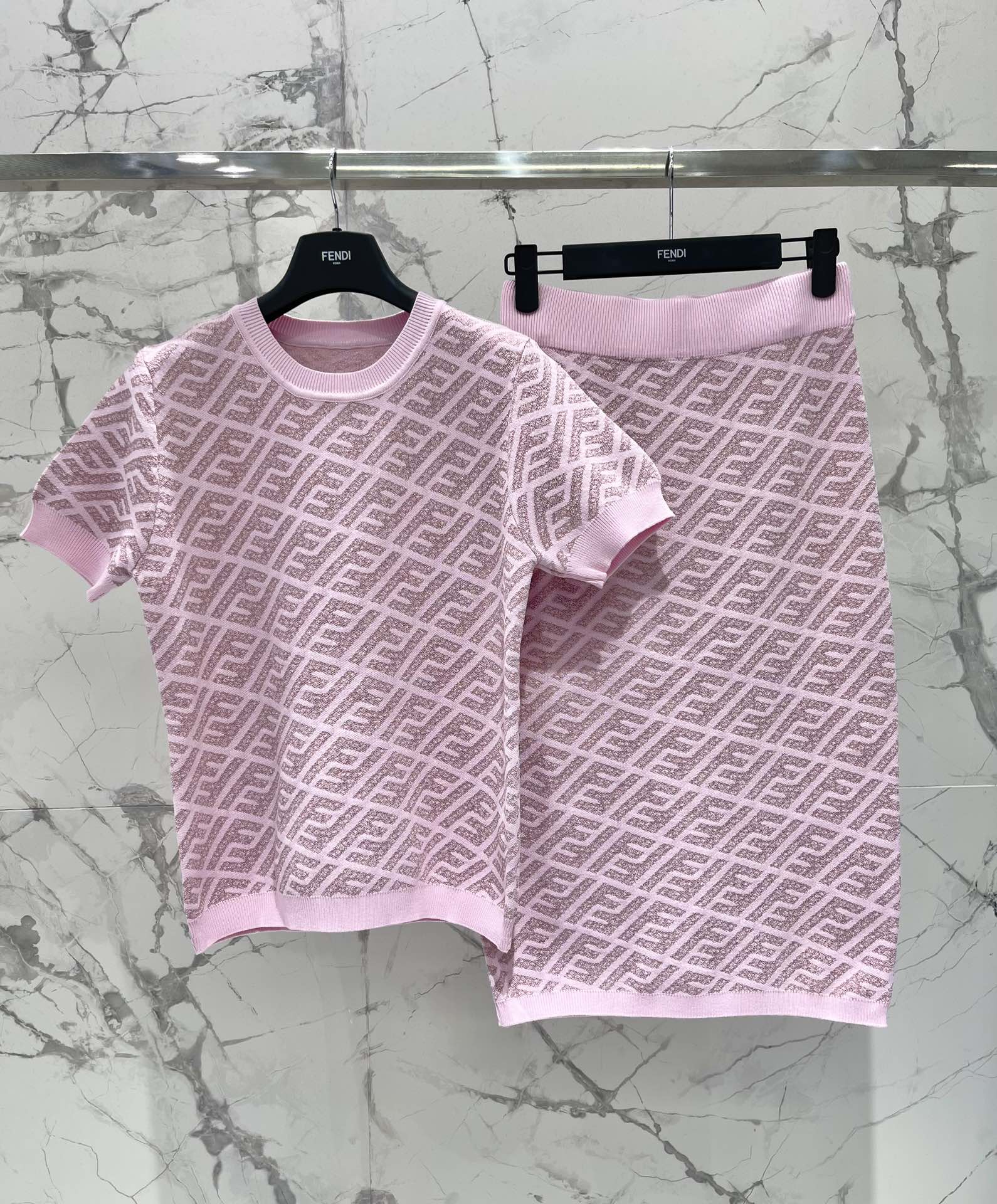 FEND 25S JACQUARD KNIT SHORT SLEEVES 264237