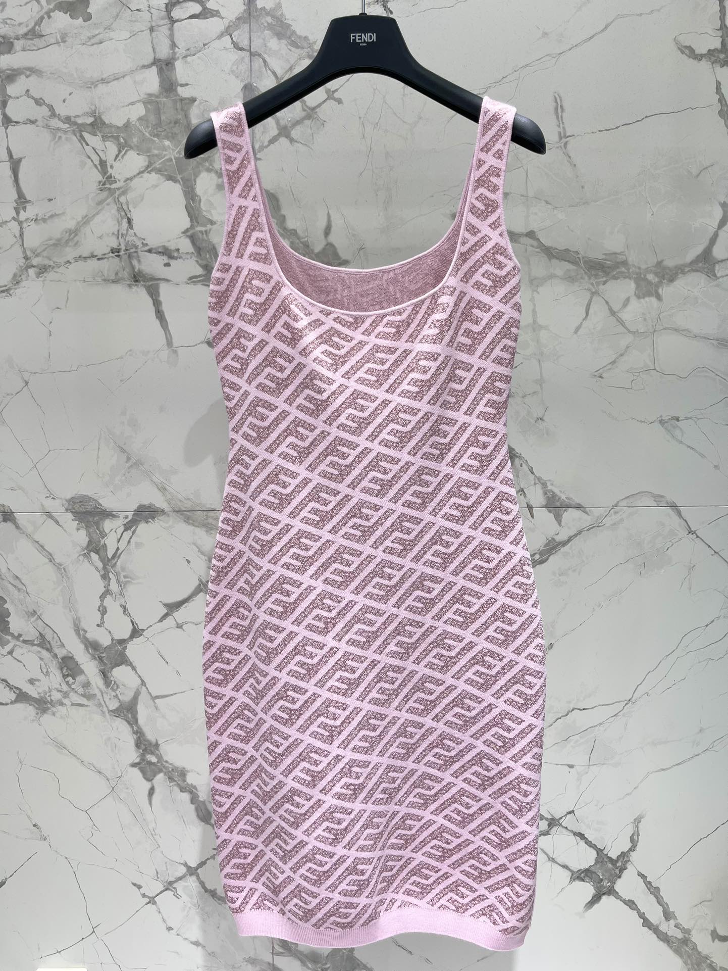 FEND 25S JACQUARD KNITTED VEST DRESS 264239