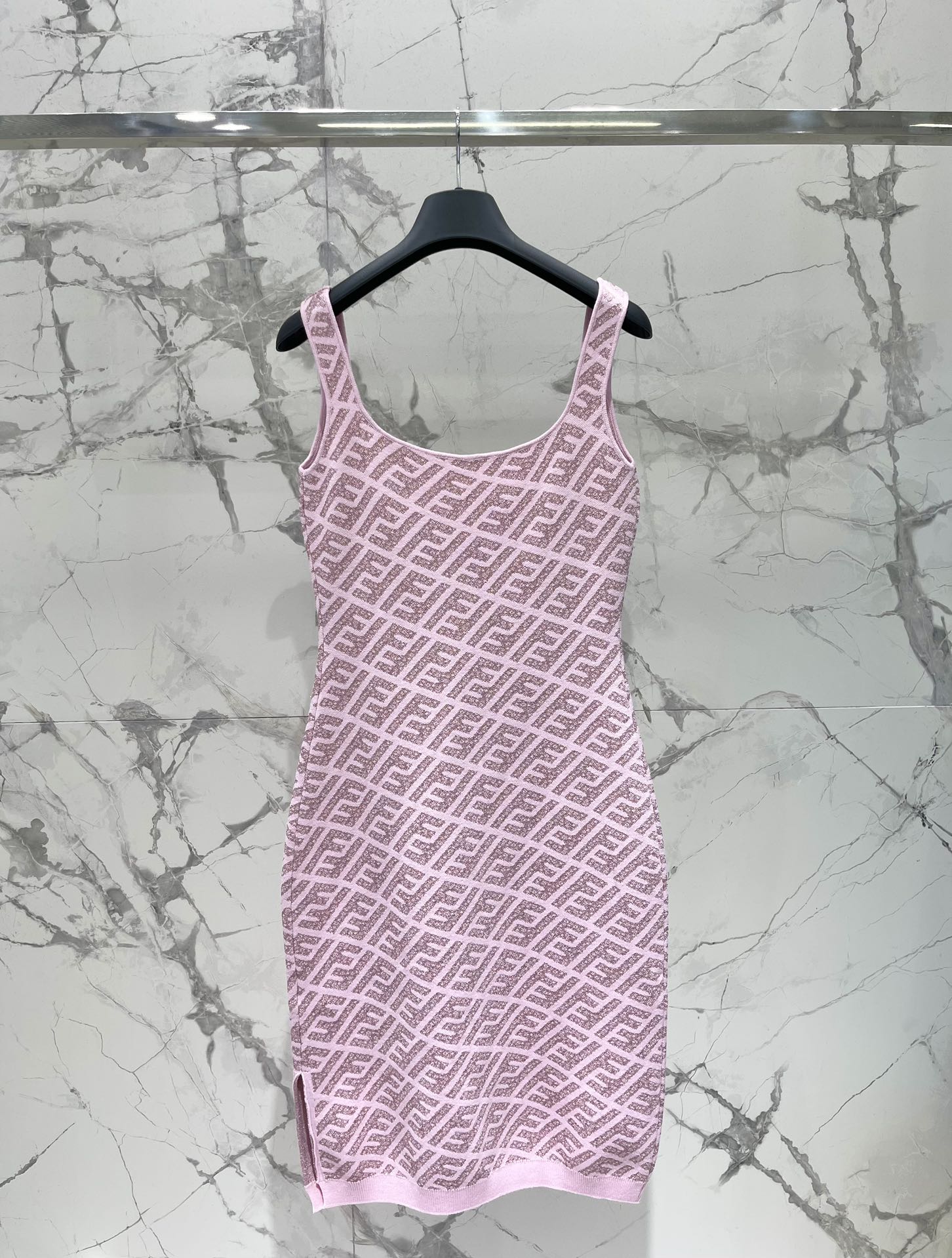 FEND 25S JACQUARD KNITTED VEST DRESS 264239