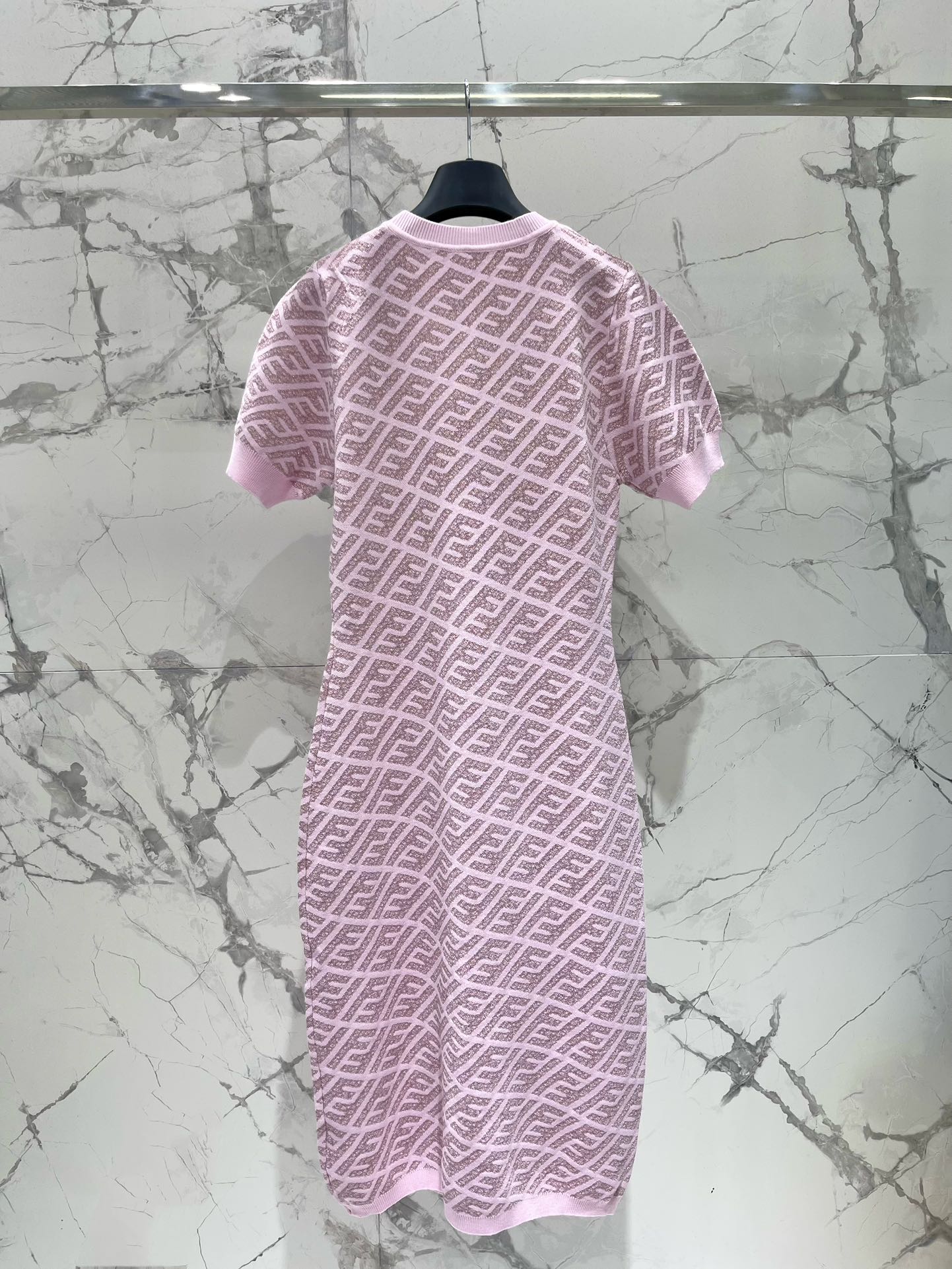 FEND 25S JACQUARD KNIT SHORT SLEEVE DRESS 264240