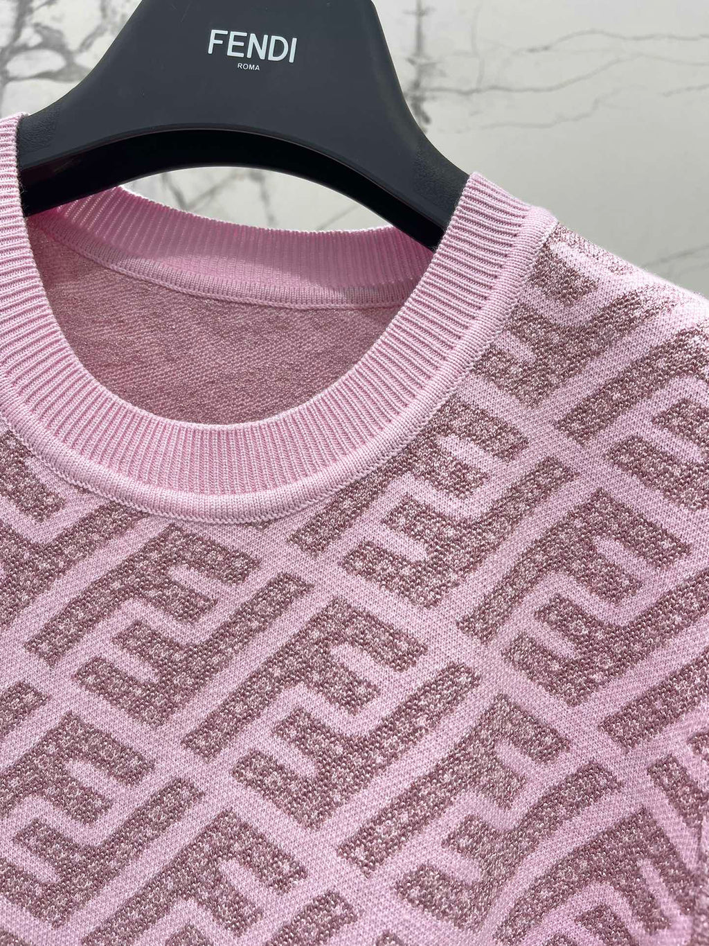 FEND 25S JACQUARD KNIT SHORT SLEEVE DRESS 264240