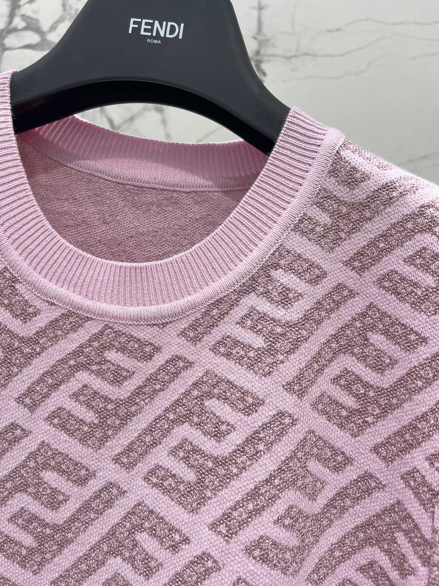 FEND 25S JACQUARD KNIT SHORT SLEEVE DRESS 264240
