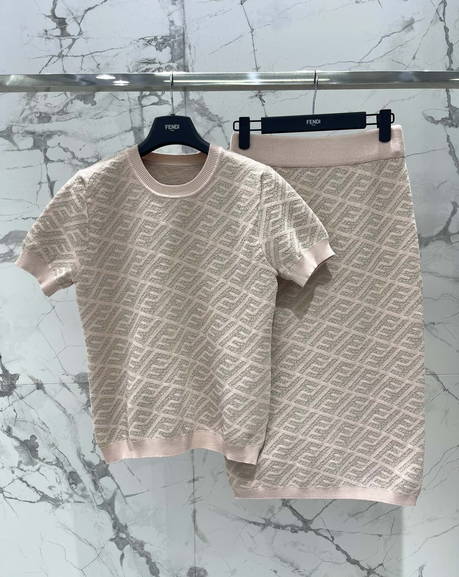 FEND 25S JACQUARD KNIT SHORT SLEEVES 264021