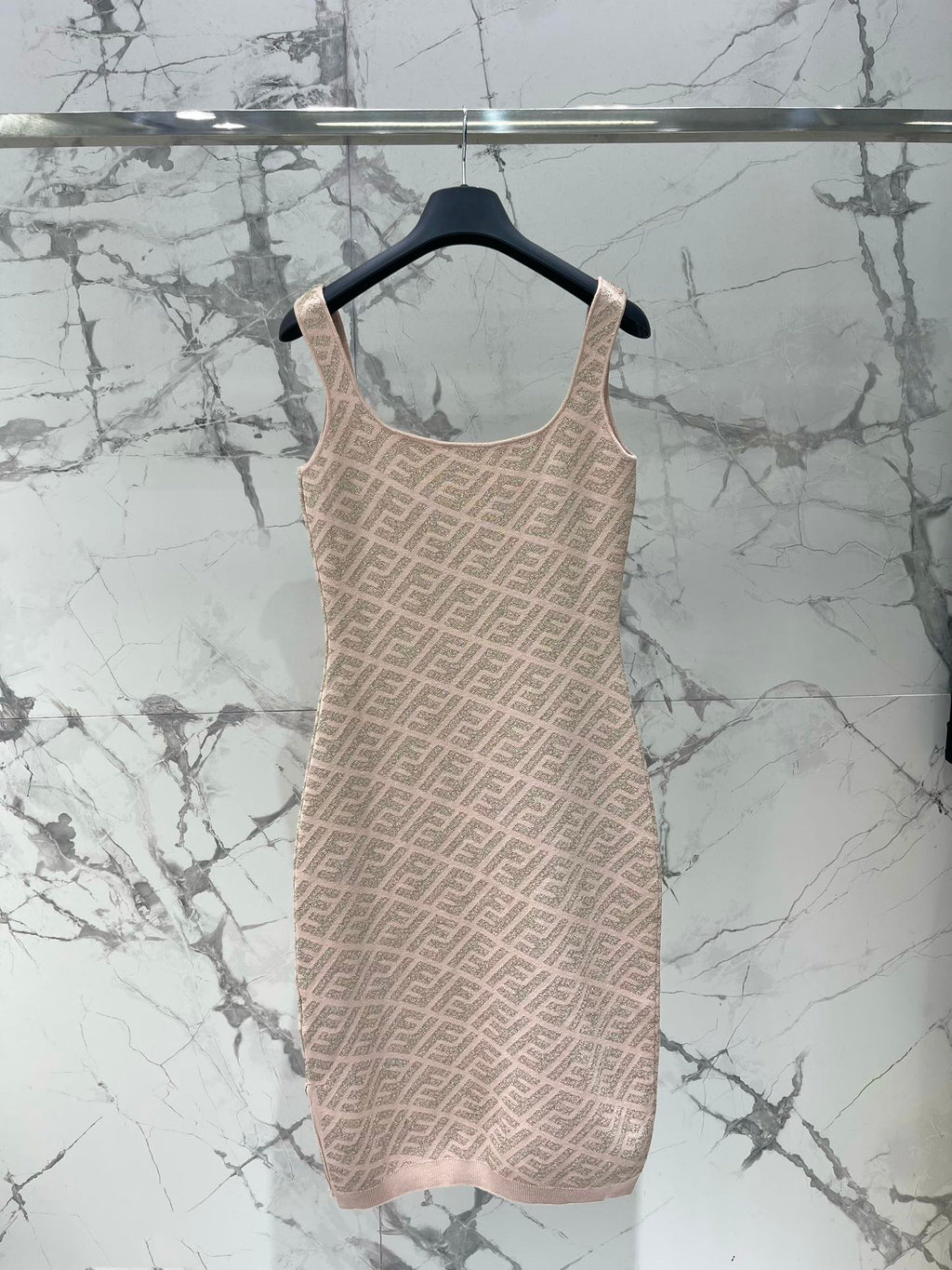 FEND 25S JACQUARD KNITTED VEST DRESS 264019