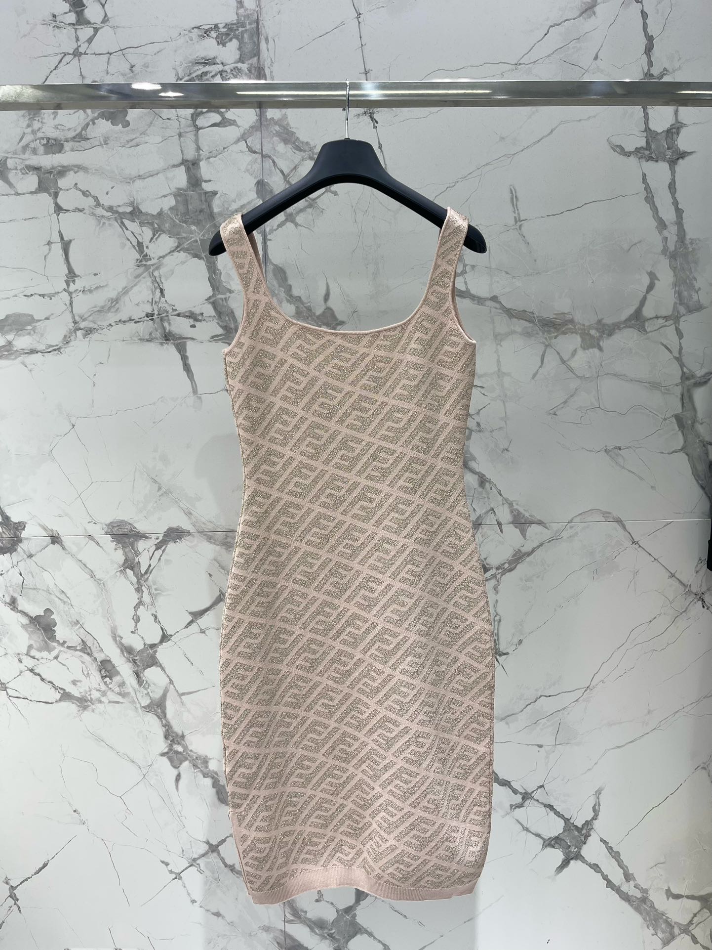 FEND 25S JACQUARD KNITTED VEST DRESS 264019