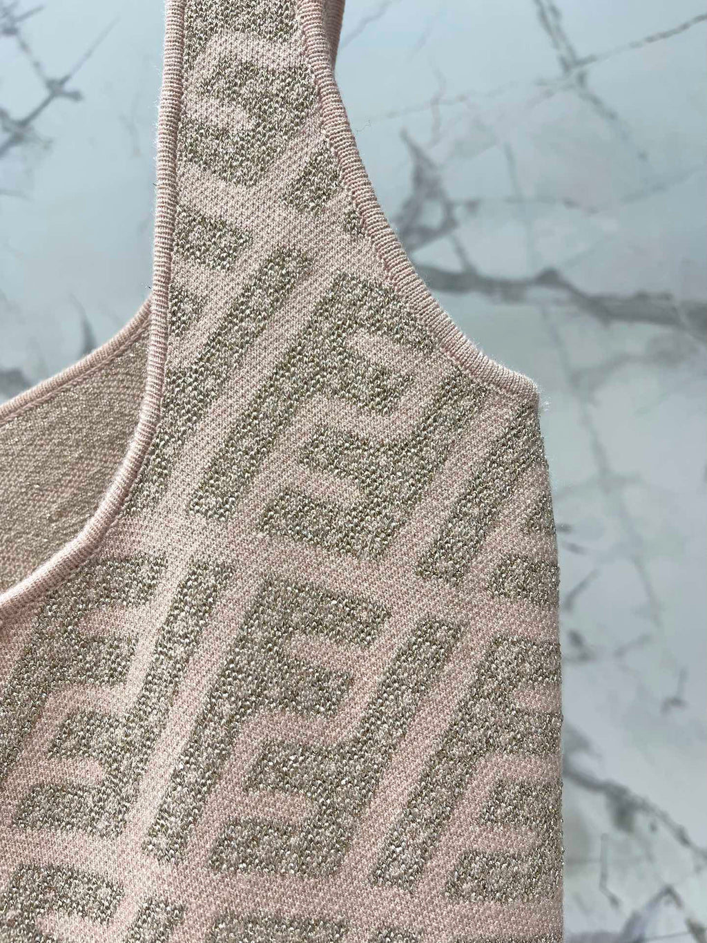 FEND 25S JACQUARD KNITTED VEST DRESS 264019