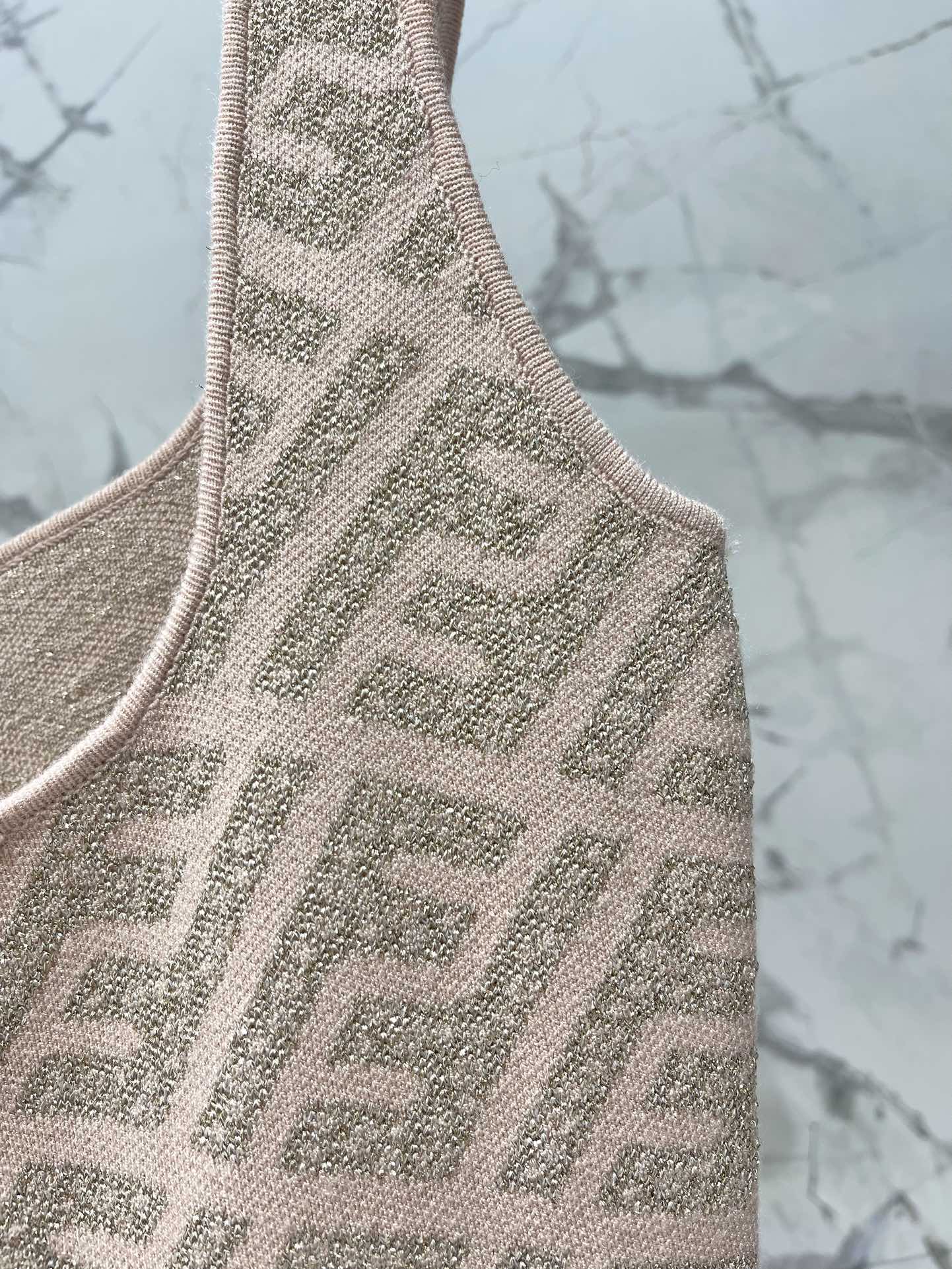 FEND 25S JACQUARD KNITTED VEST DRESS 264019