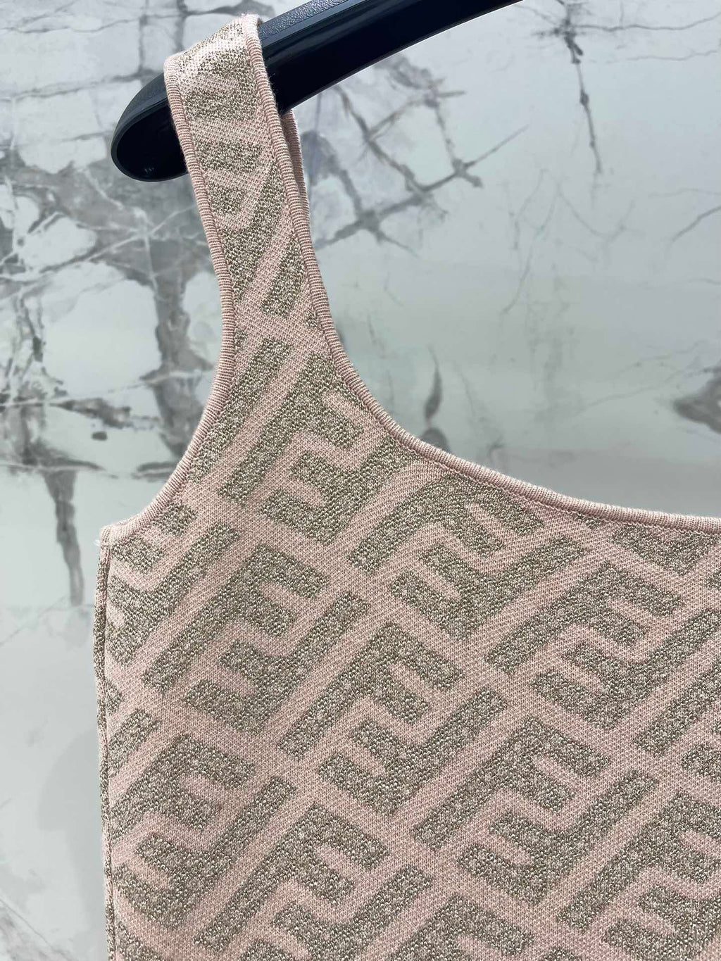 FEND 25S JACQUARD KNITTED VEST DRESS 264019