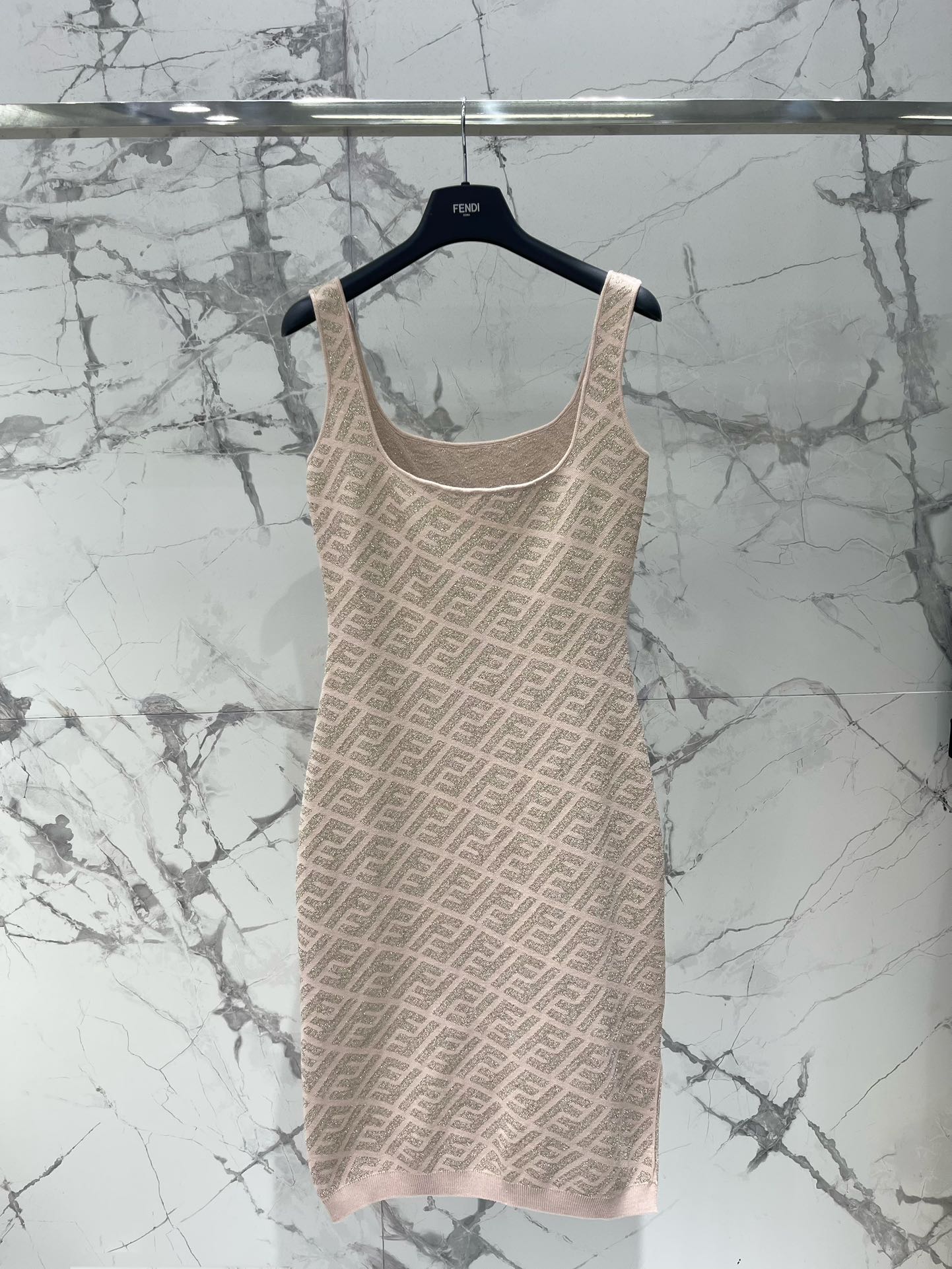 FEND 25S JACQUARD KNITTED VEST DRESS 264019