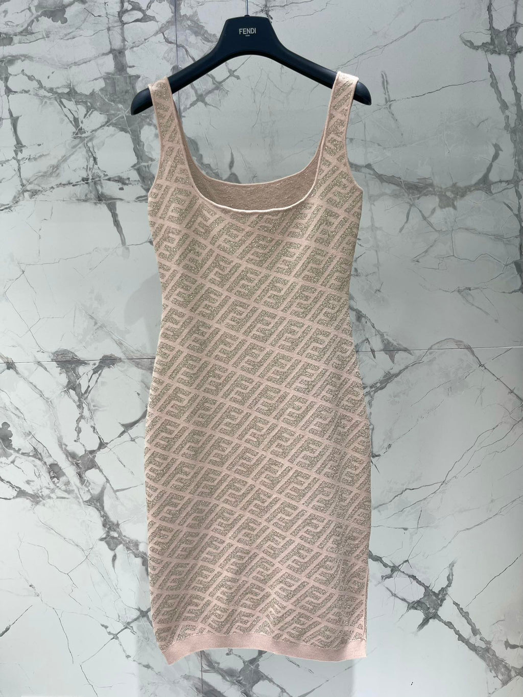 FEND 25S JACQUARD KNITTED VEST DRESS 264019