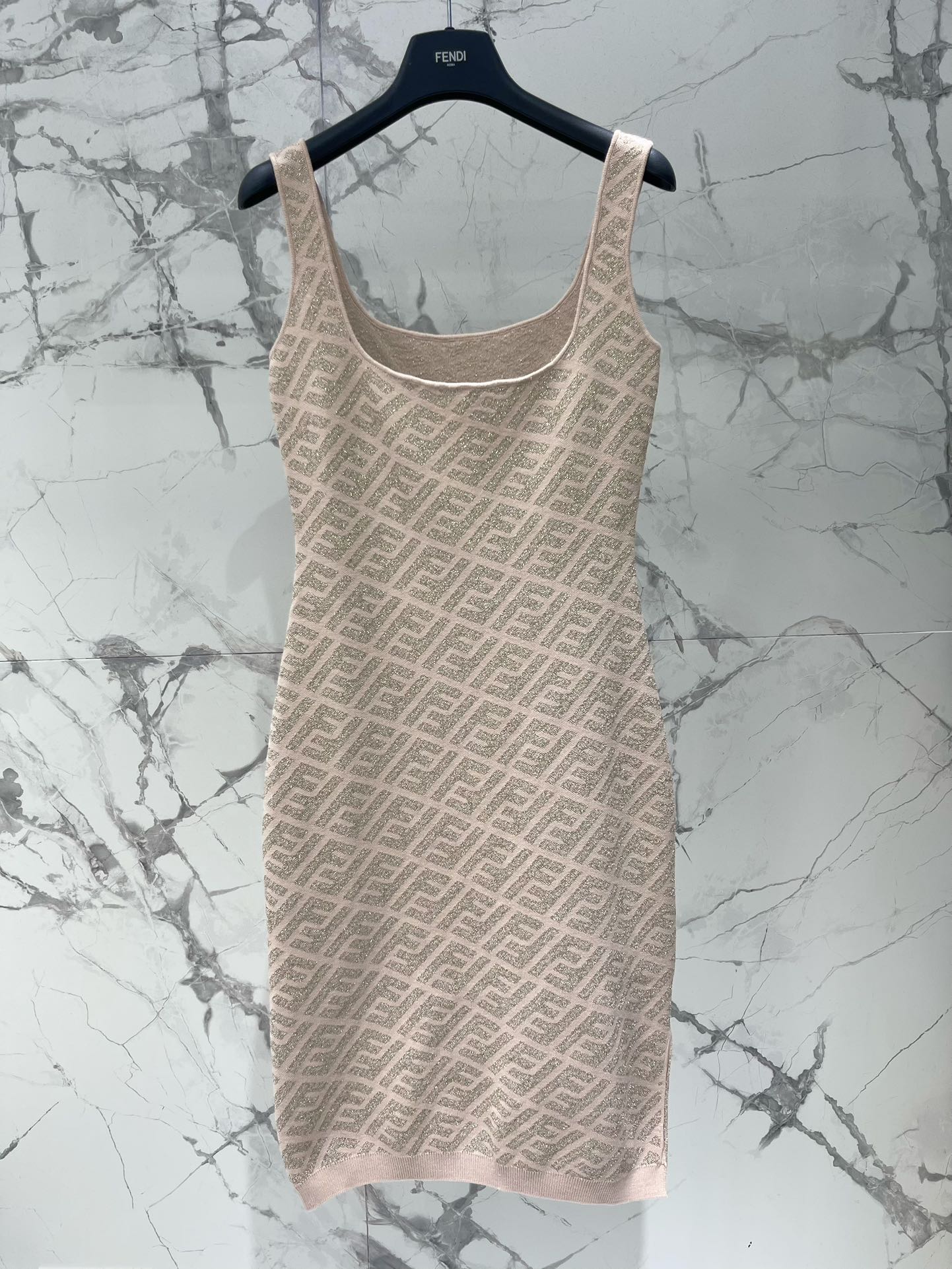FEND 25S JACQUARD KNITTED VEST DRESS 264019
