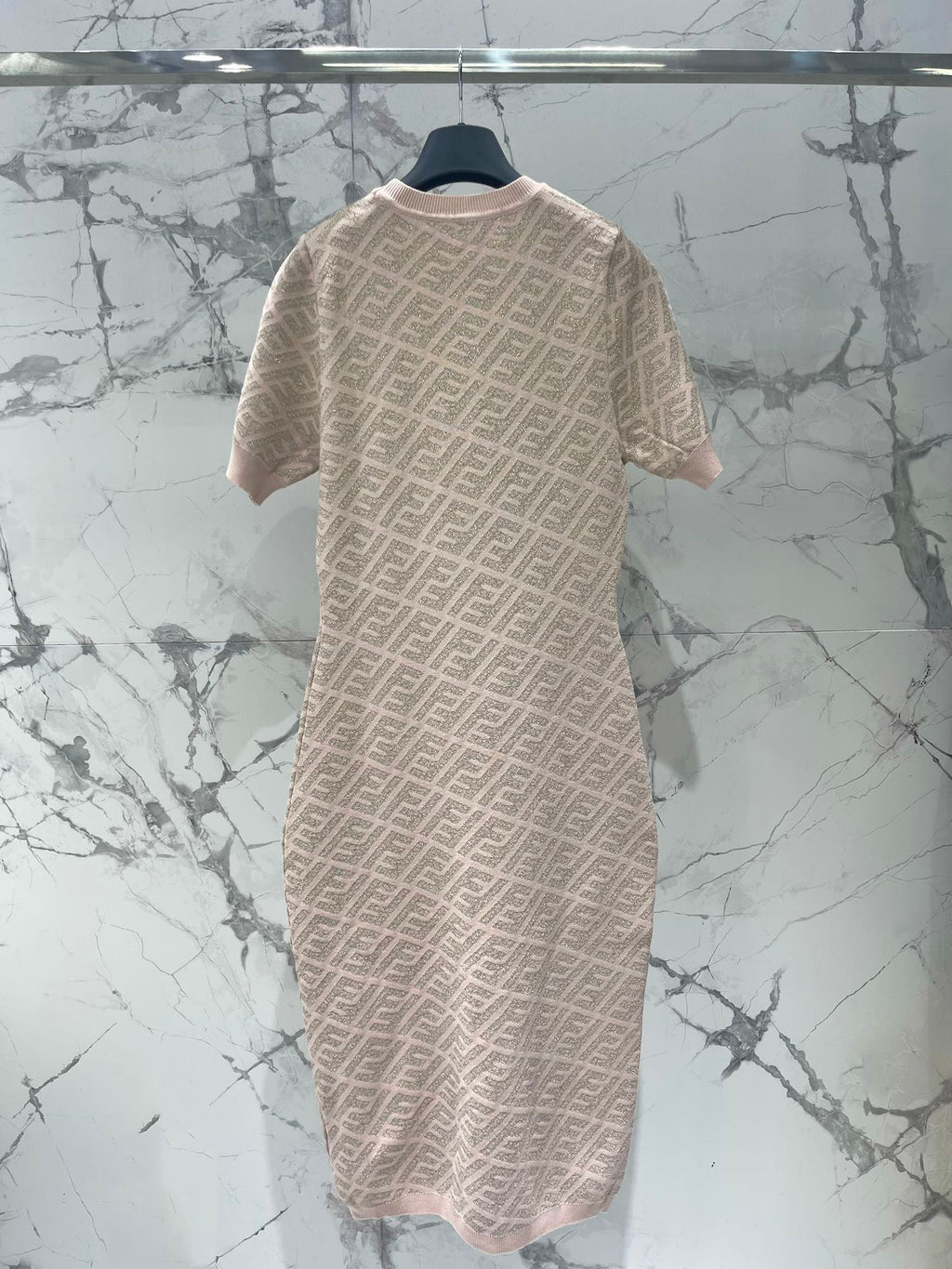 FEND 25S JACQUARD KNIT SHORT SLEEVE DRESS 264018