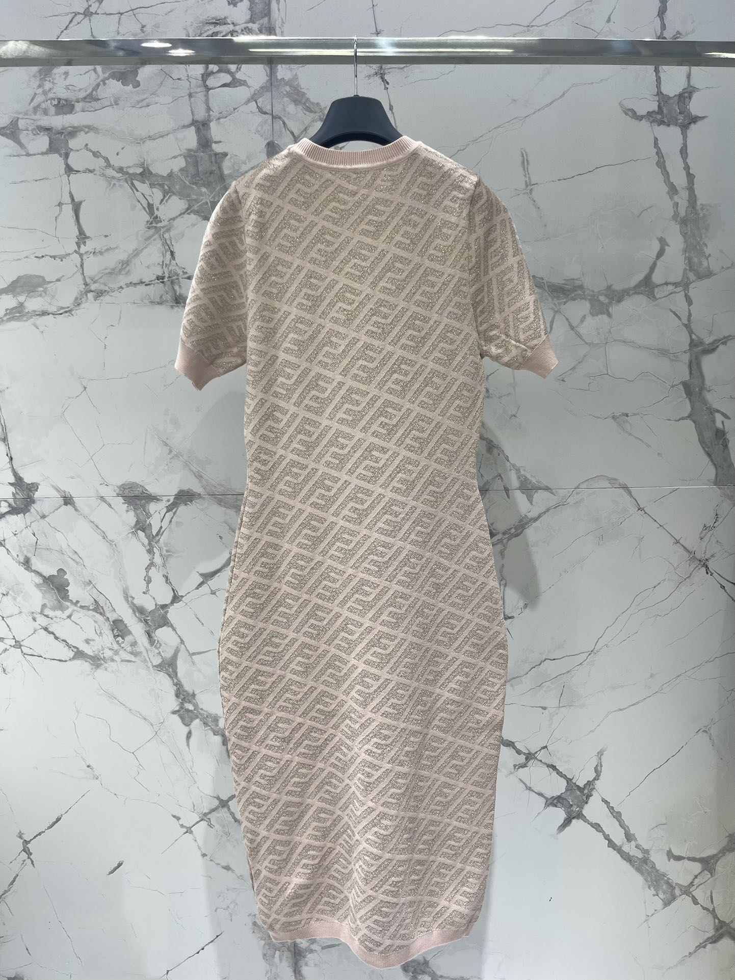 FEND 25S JACQUARD KNIT SHORT SLEEVE DRESS 264018