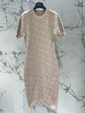 FEND 25S JACQUARD KNIT SHORT SLEEVE DRESS 264018