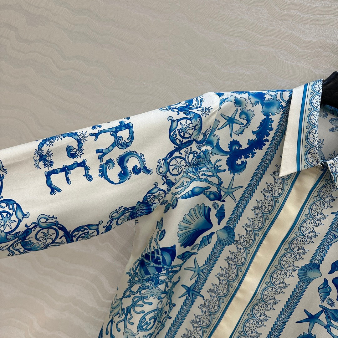 VERSACE SILK SHIRT WITH CORAL PRINT 263965