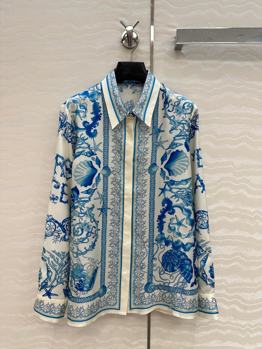 VERSACE SILK SHIRT WITH CORAL PRINT 263965