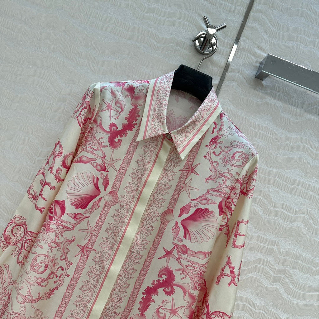 VERSACE SILK SHIRT WITH CORAL PRINT 263971