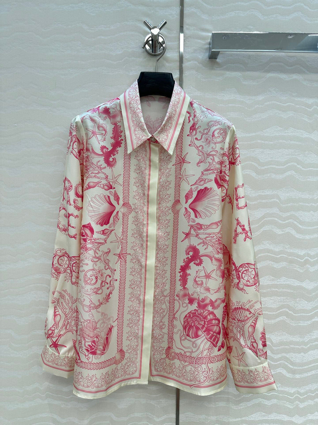 VERSACE SILK SHIRT WITH CORAL PRINT 263971