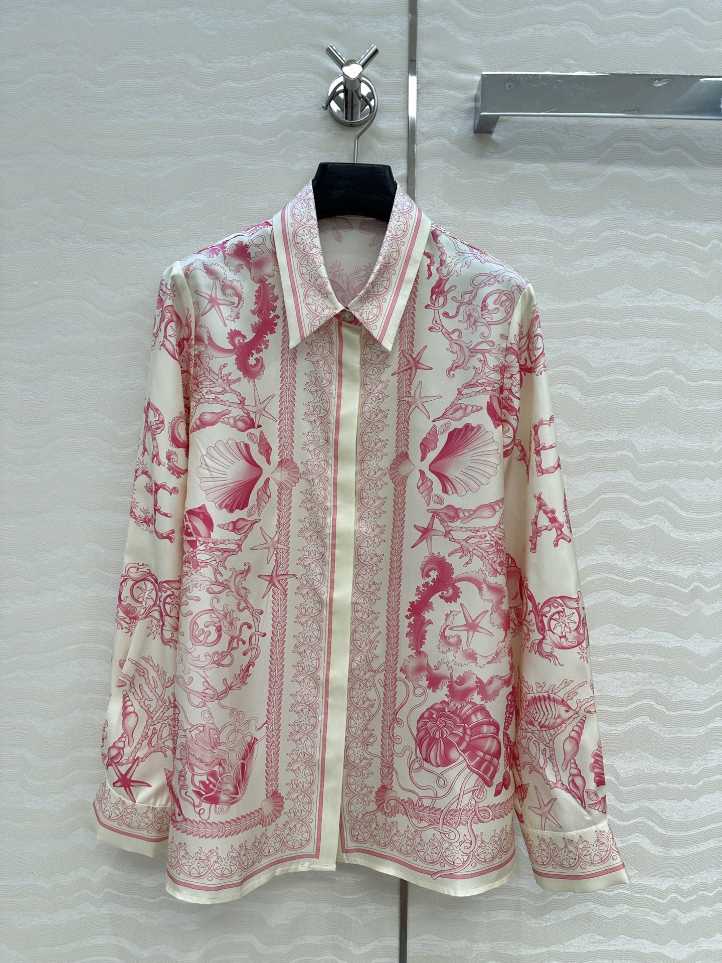VERSACE SILK SHIRT WITH CORAL PRINT 263971