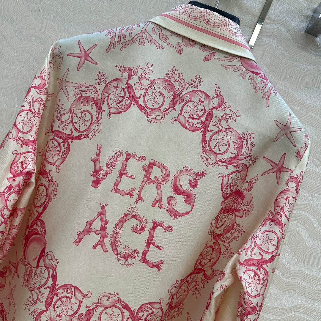 VERSACE SILK SHIRT WITH CORAL PRINT 263971