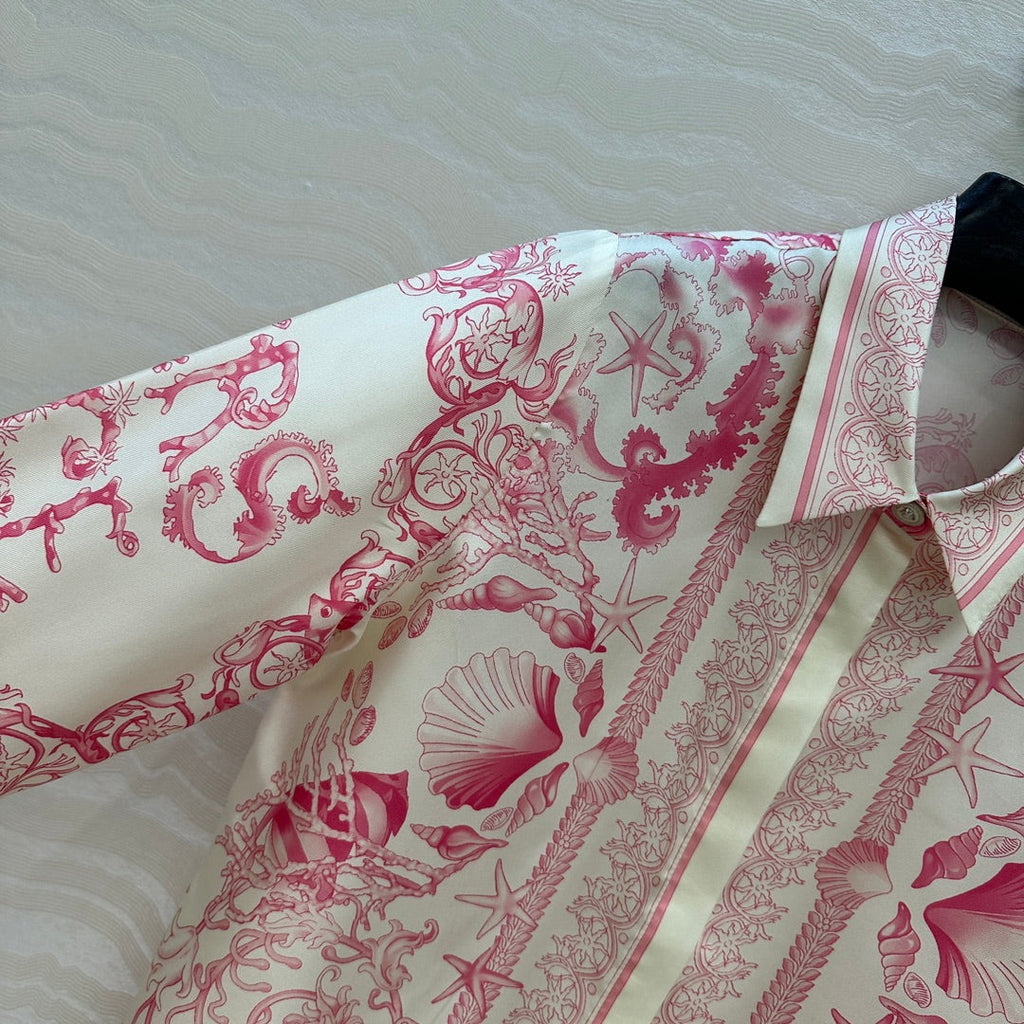 VERSACE SILK SHIRT WITH CORAL PRINT 263971