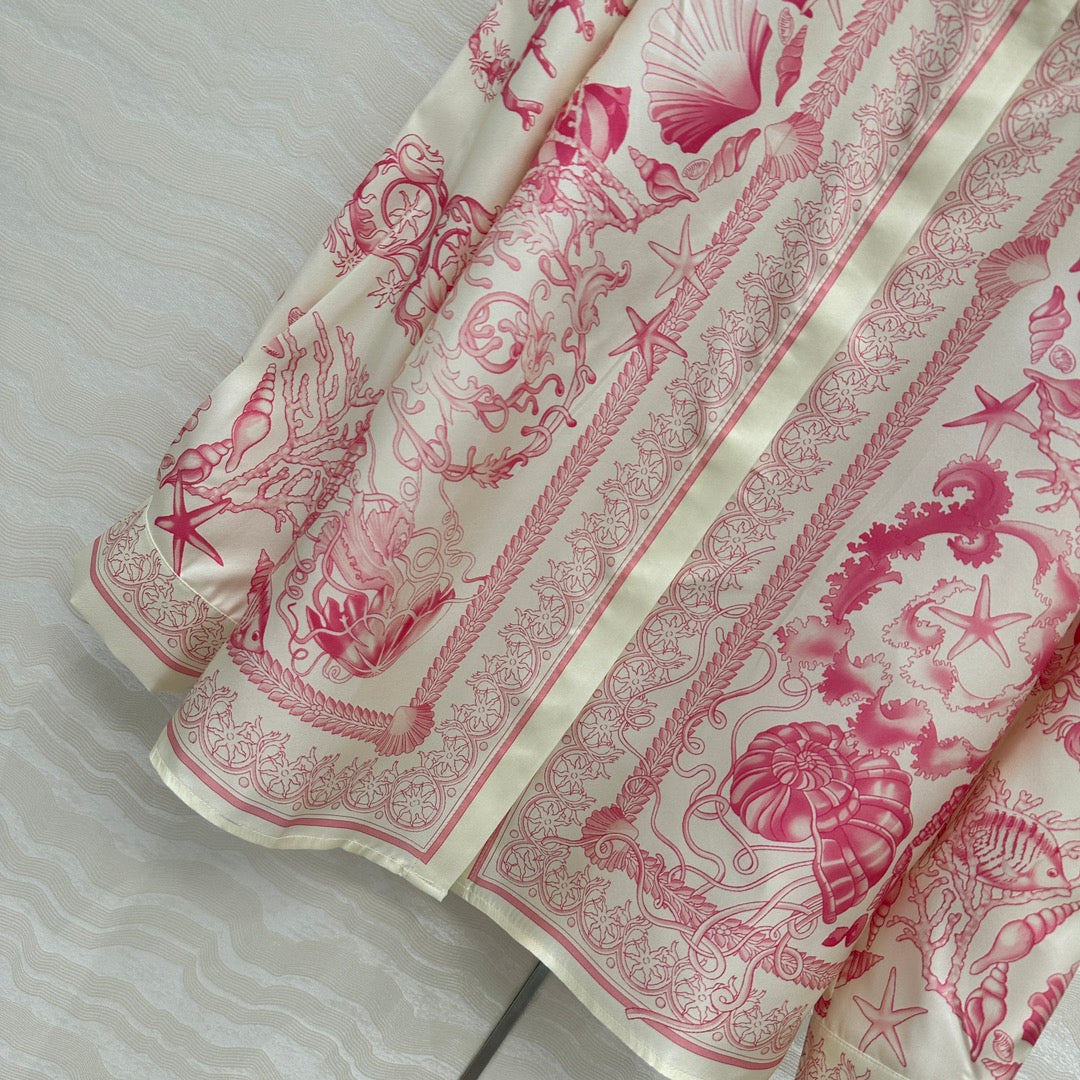 VERSACE SILK SHIRT WITH CORAL PRINT 263971