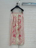 VERSACE SILK STRAIGHT-LEG PANTS WITH CORAL PRINT 263974