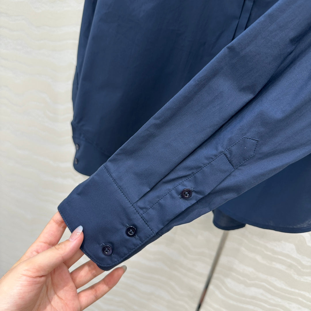THE ROW CLASSIC NAVY COTTON SHIRT