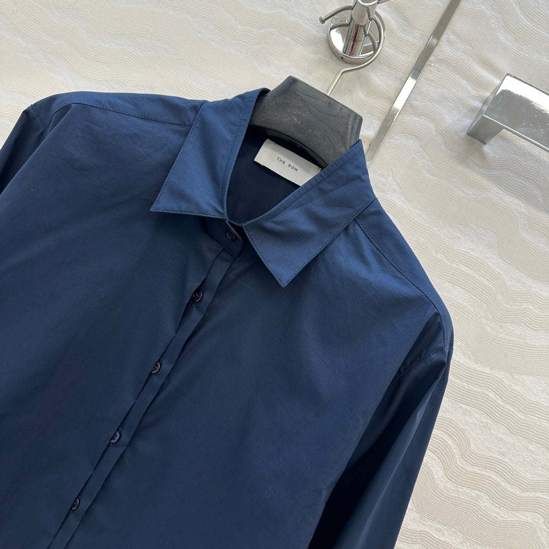 THE ROW CLASSIC NAVY COTTON SHIRT