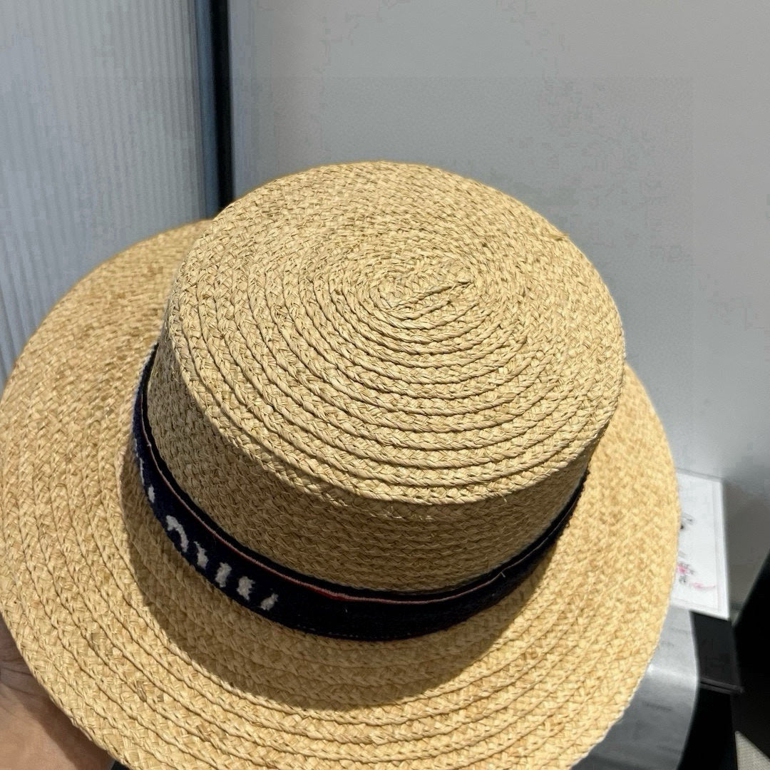MIUMIU STRAW HAT IN BEIGE RAFFIA