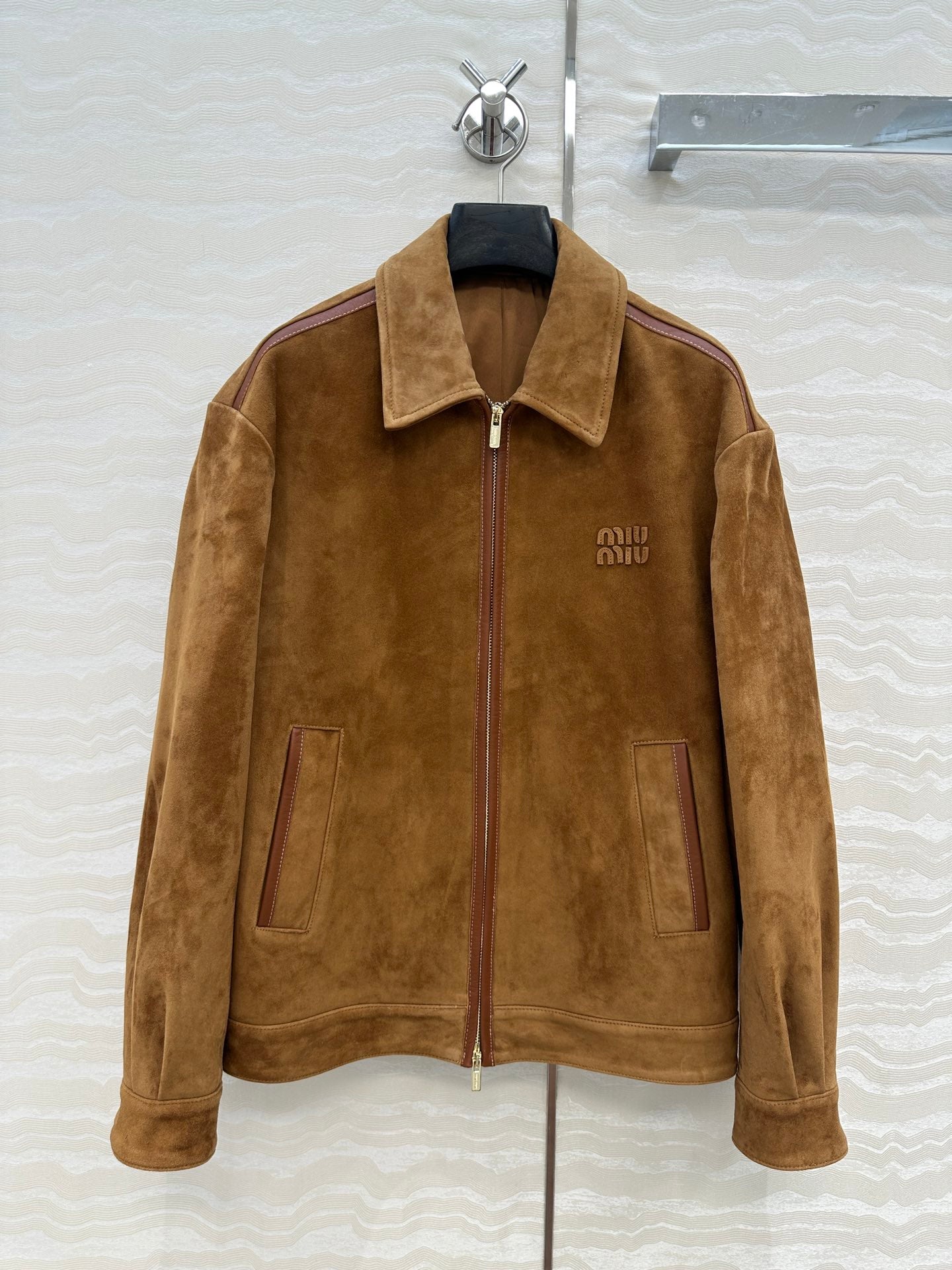 MIUMIU CLASSIC BROWN SUEDE JACKET 276214
