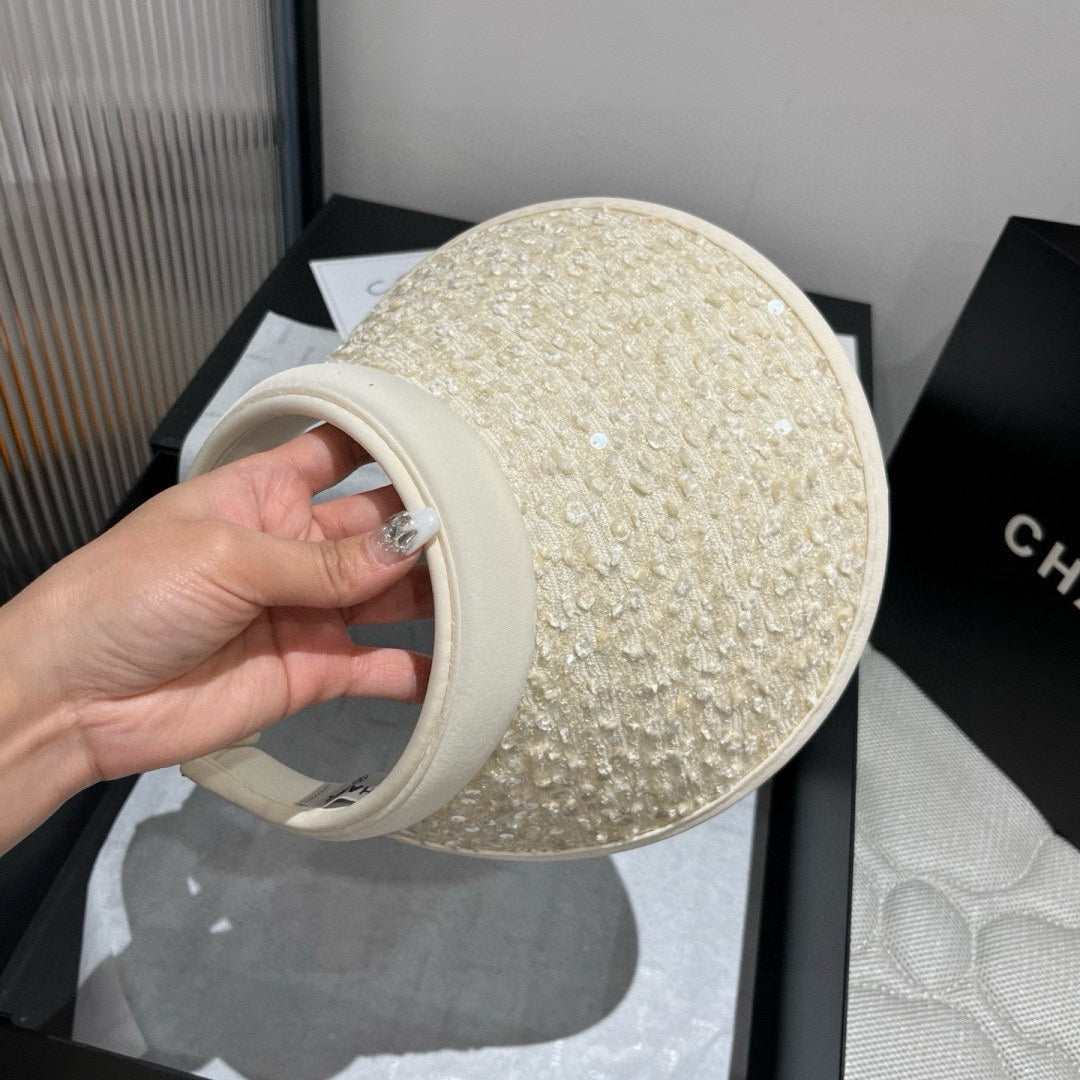 CC SUN HAT MODEL IVORY WITH SEQUINS 673927