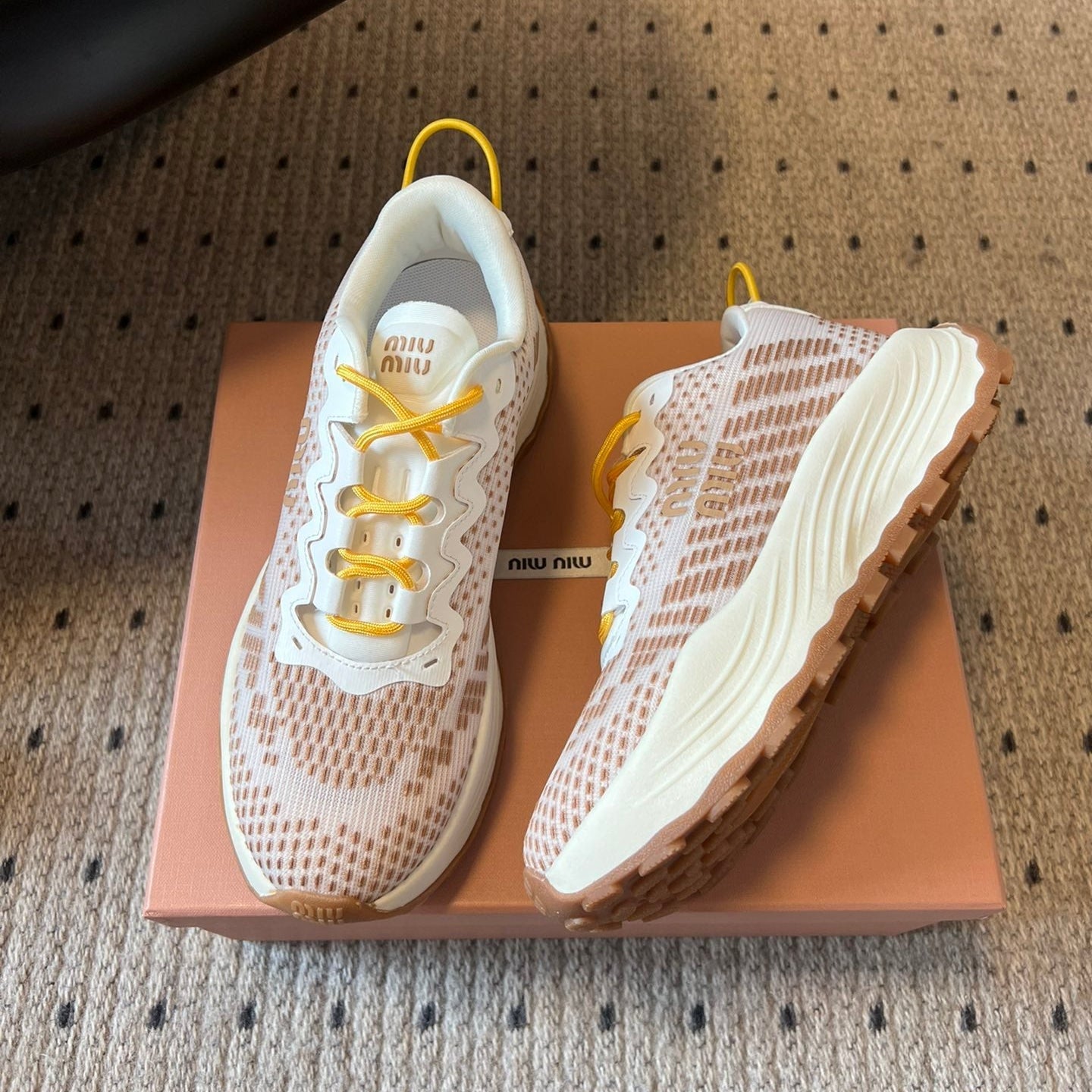 MIUMIU 26S SNEAKERS IN LIGHT PINK TECHNICAL FABRIC