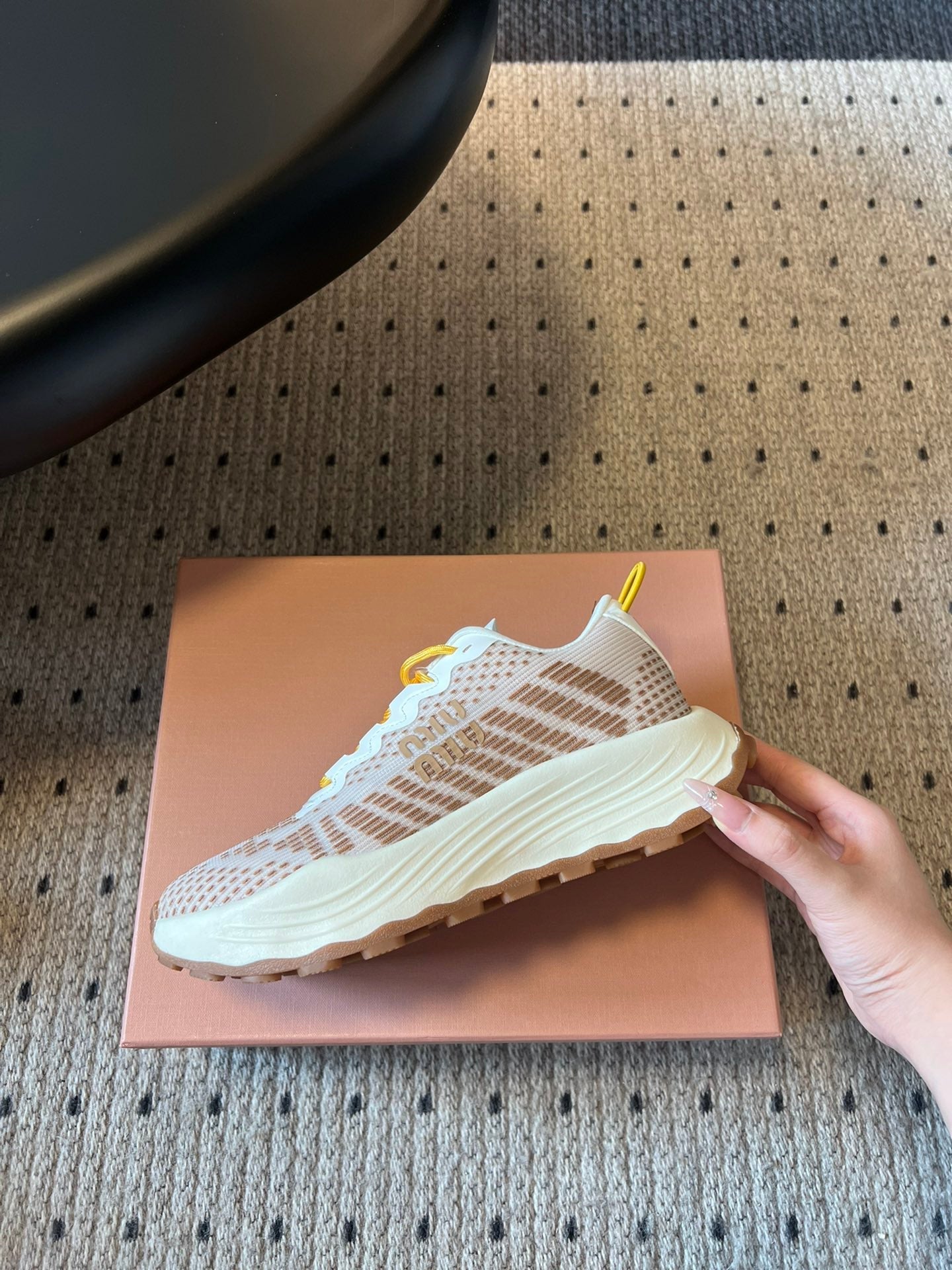 MIUMIU 26S SNEAKERS IN LIGHT PINK TECHNICAL FABRIC
