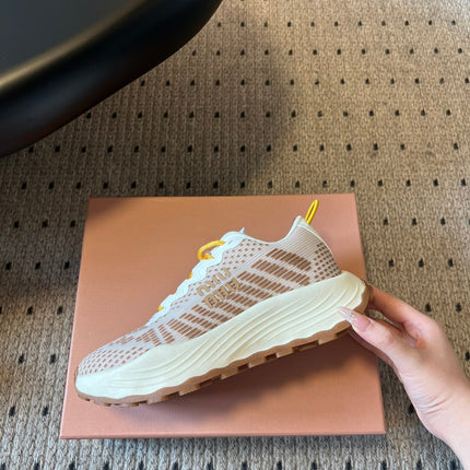 MIUMIU 26S SNEAKERS IN LIGHT PINK TECHNICAL FABRIC