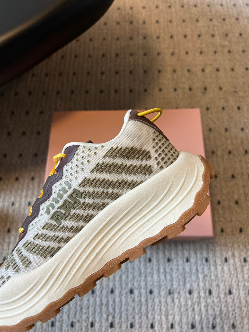 MIUMIU 26S SNEAKERS IN IVY GREEN TECHNICAL FABRIC