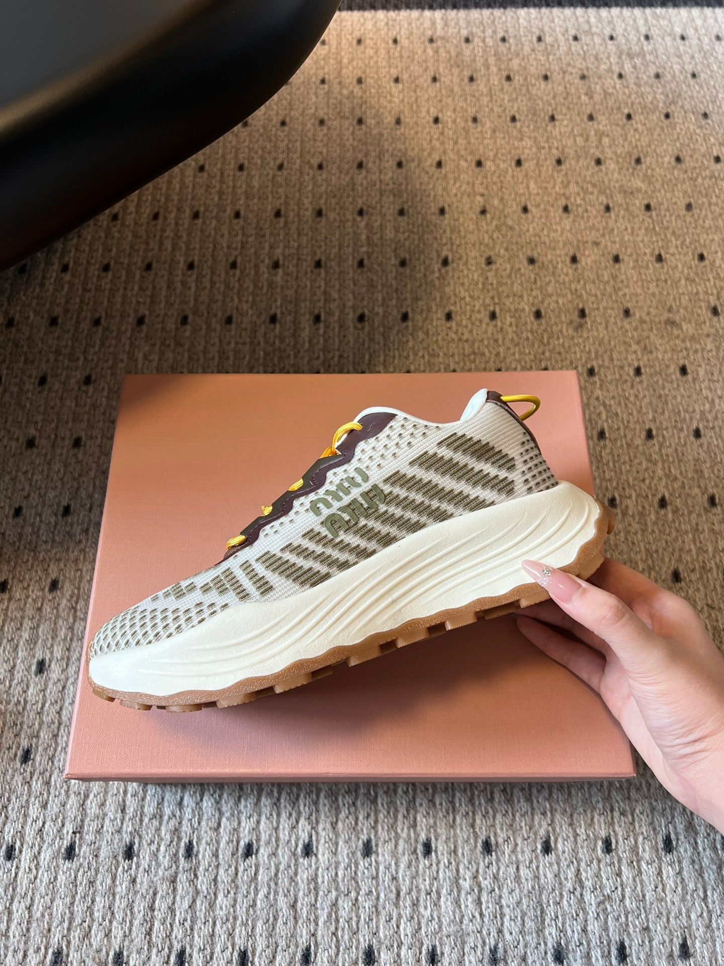 MIUMIU 26S SNEAKERS IN IVY GREEN TECHNICAL FABRIC