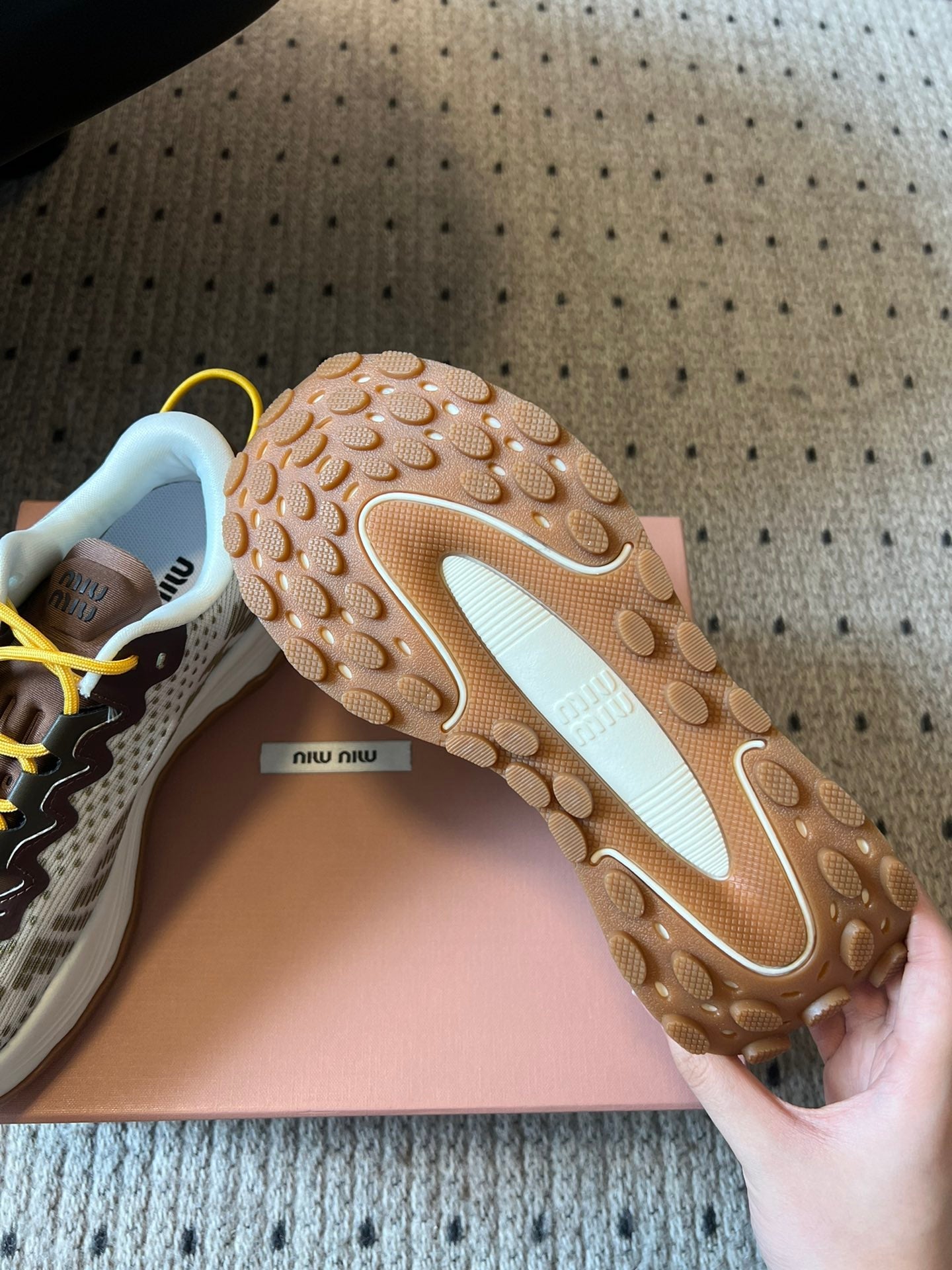 MIUMIU 26S SNEAKERS IN IVY GREEN TECHNICAL FABRIC
