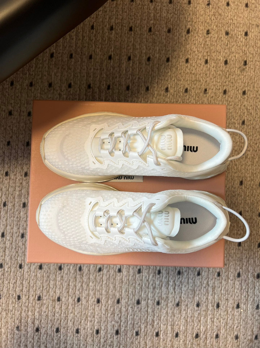 MIUMIU 26S SNEAKERS IN WHITE TECHNICAL FABRIC