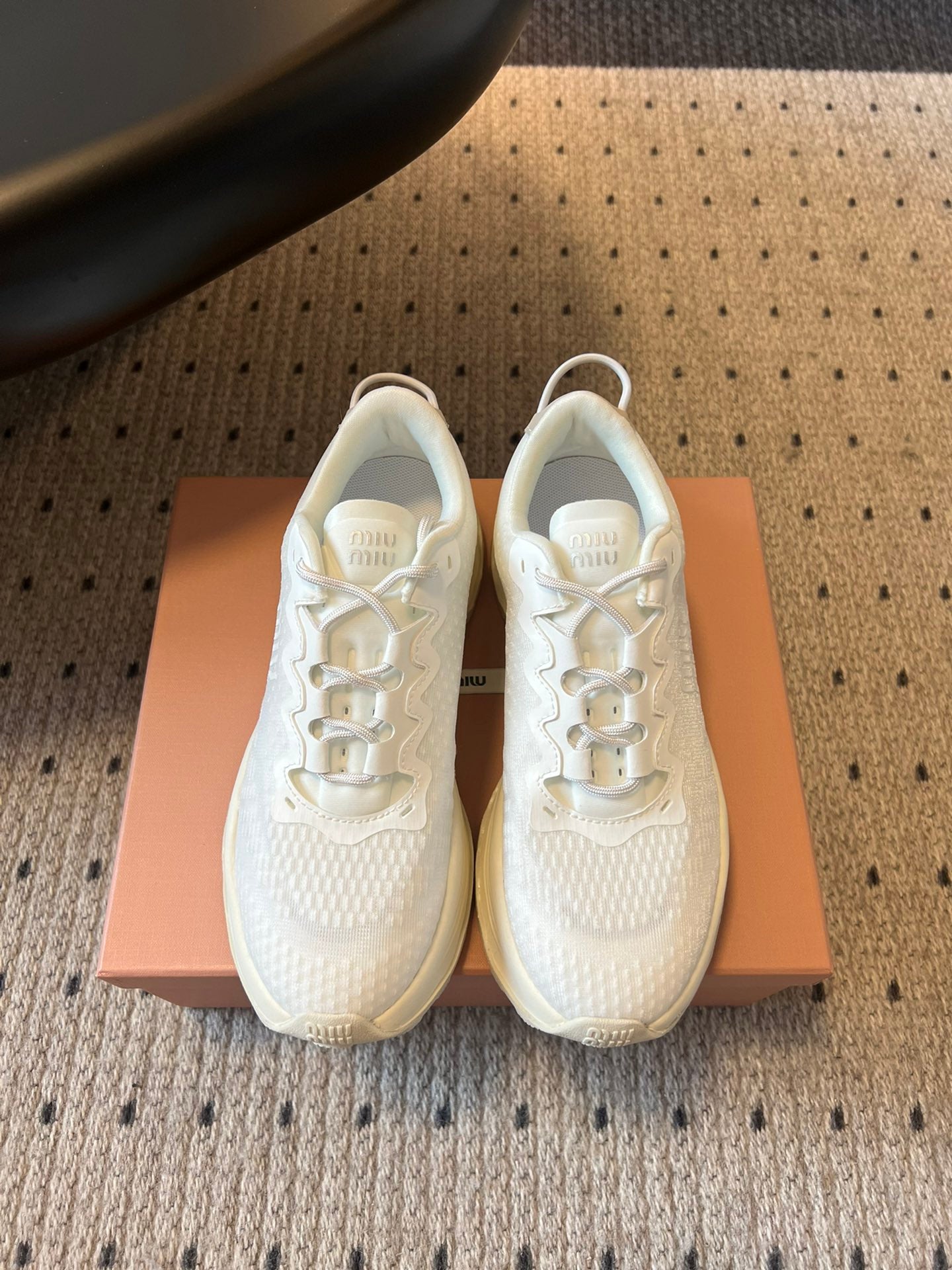 MIUMIU 26S SNEAKERS IN WHITE TECHNICAL FABRIC