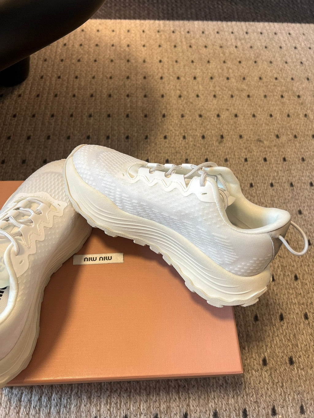 MIUMIU 26S SNEAKERS IN WHITE TECHNICAL FABRIC