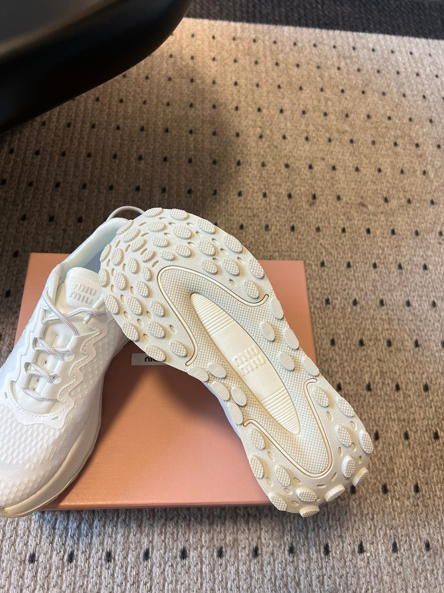 MIUMIU 26S SNEAKERS IN WHITE TECHNICAL FABRIC