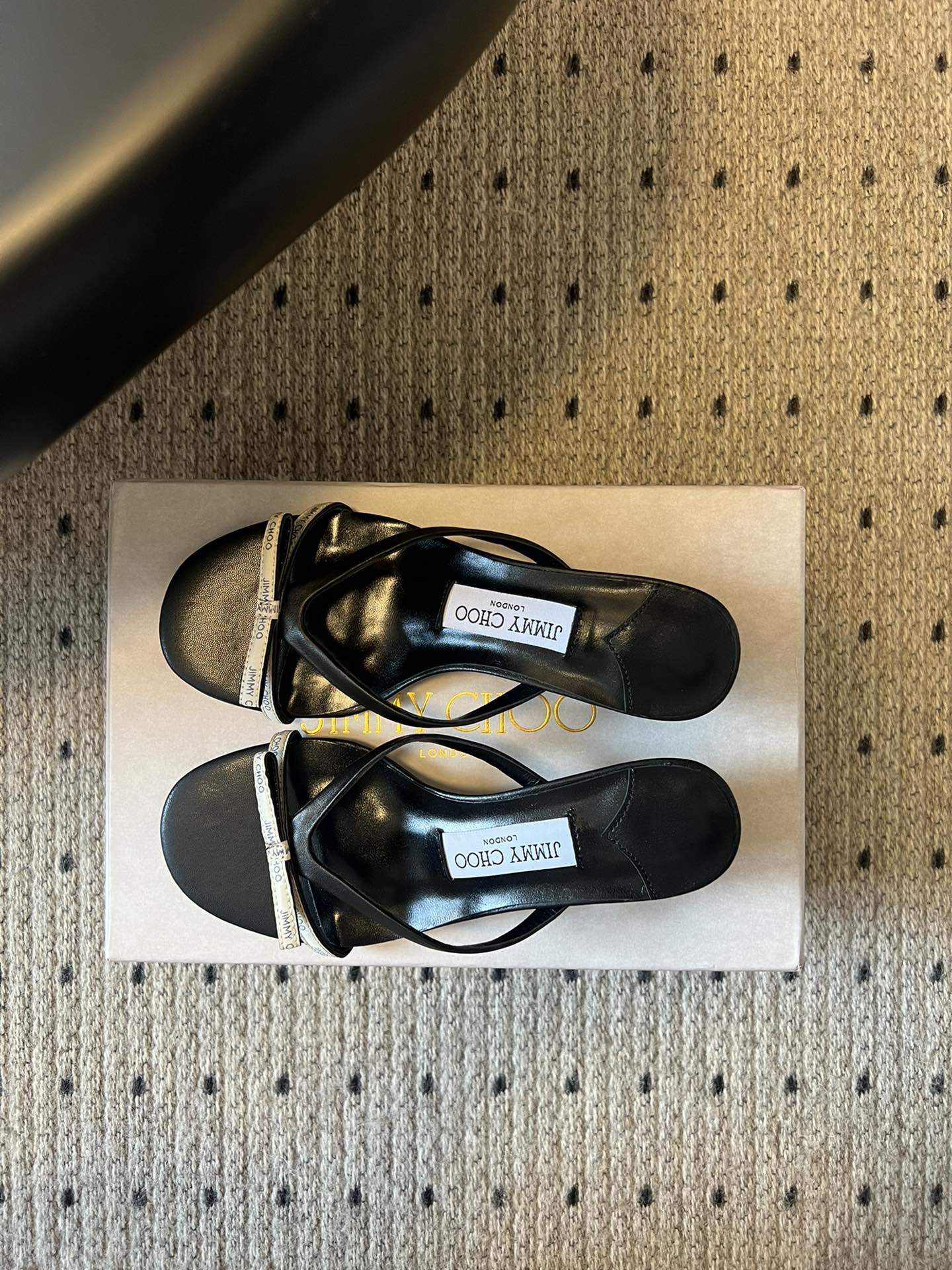 JIMMY CHOO 26S STRAPPY HEELED SANDALS IN BLACK LAMBSKIN