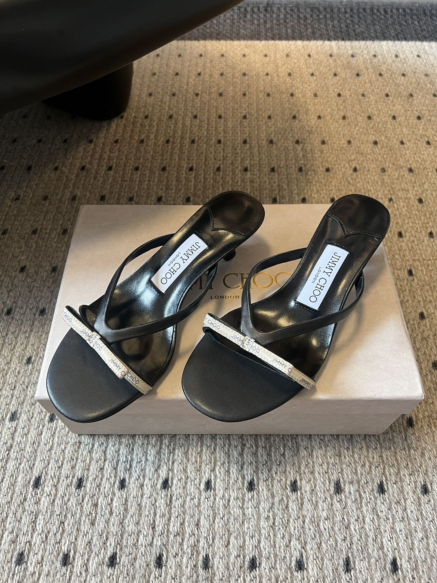 JIMMY CHOO 26S STRAPPY HEELED SANDALS IN BLACK LAMBSKIN