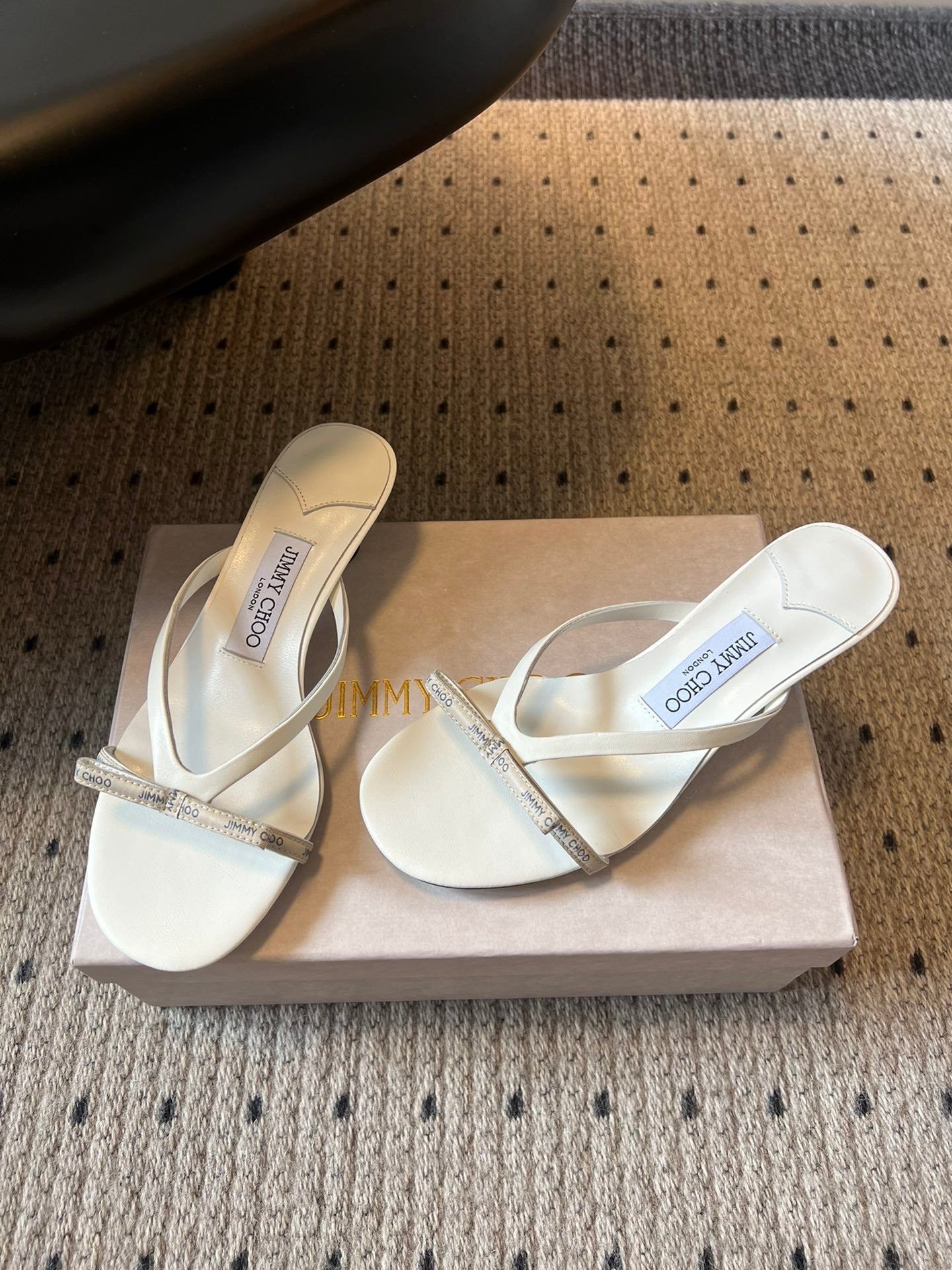 JIMMY CHOO 26S STRAPPY HEELED SANDALS IN WHITE LAMBSKIN