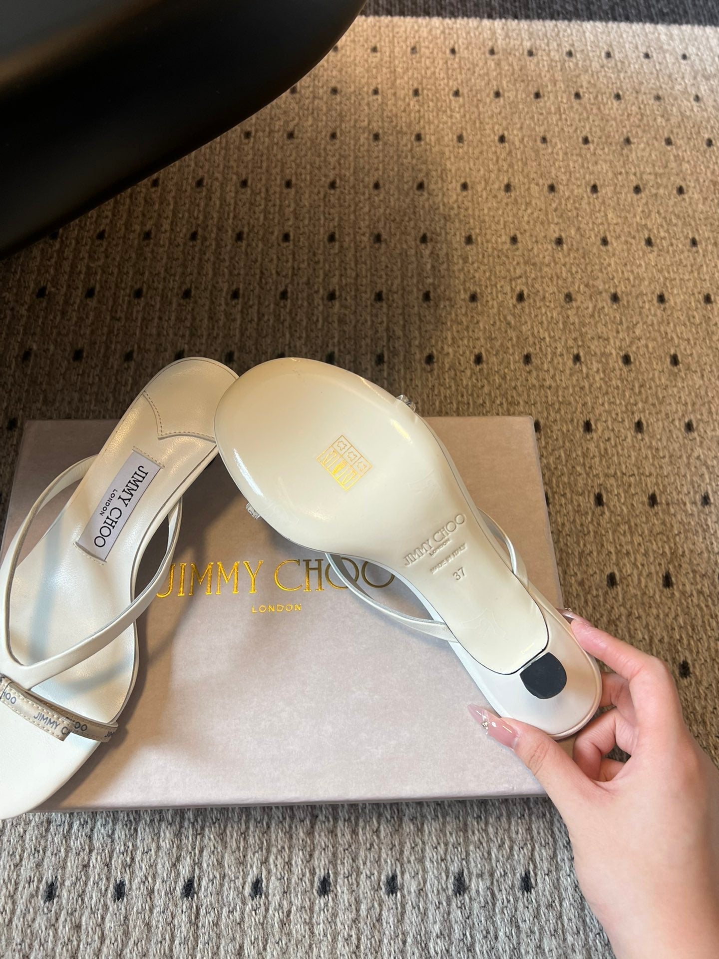 JIMMY CHOO 26S STRAPPY HEELED SANDALS IN WHITE LAMBSKIN